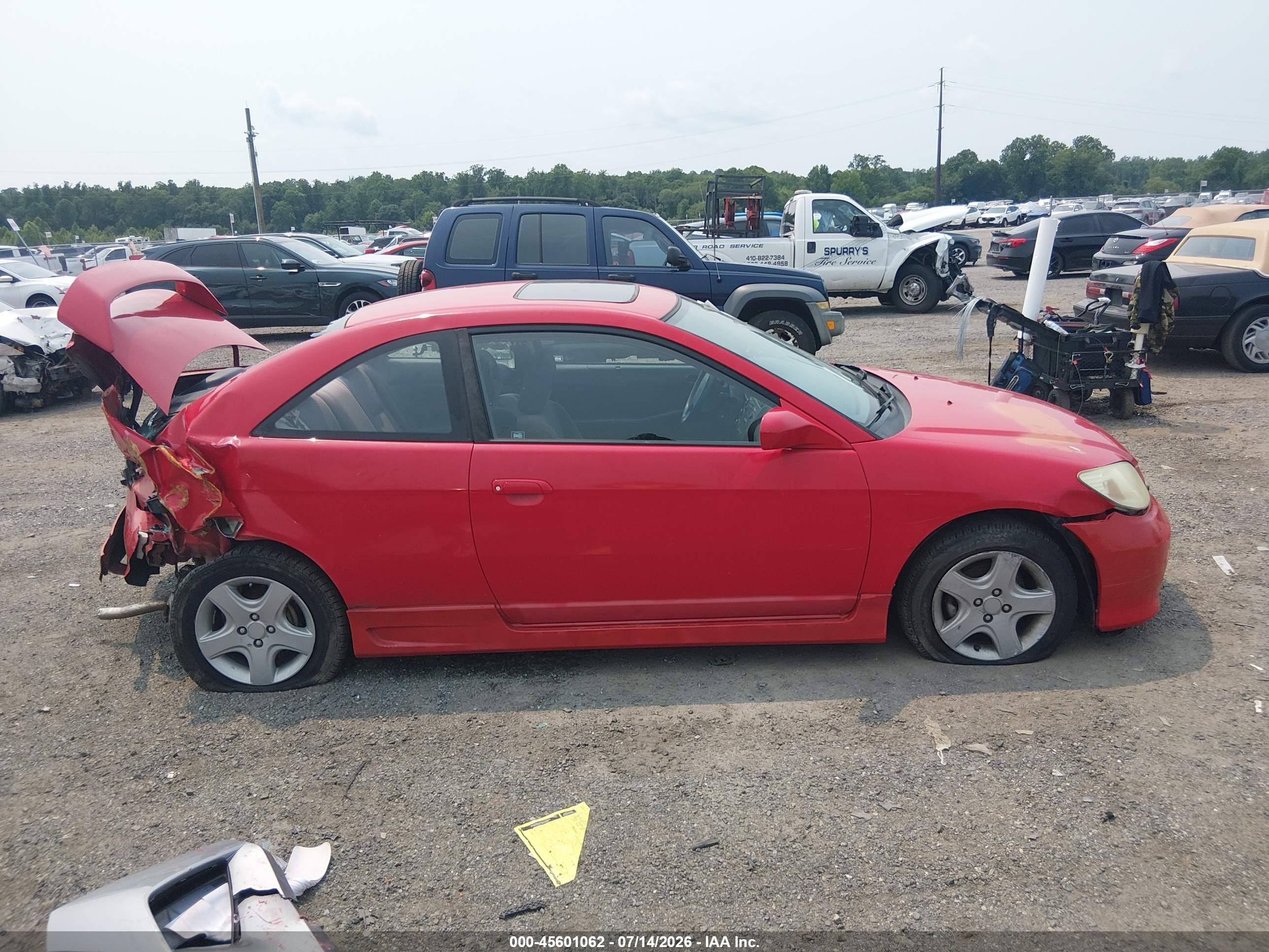2004 Honda Civic Ex Red vin: 1HGEM22914L014500