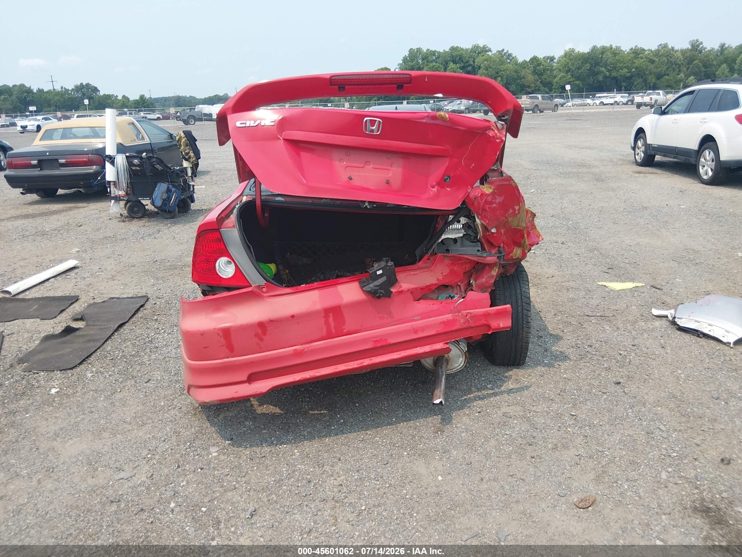 2004 Honda Civic Ex Red vin: 1HGEM22914L014500