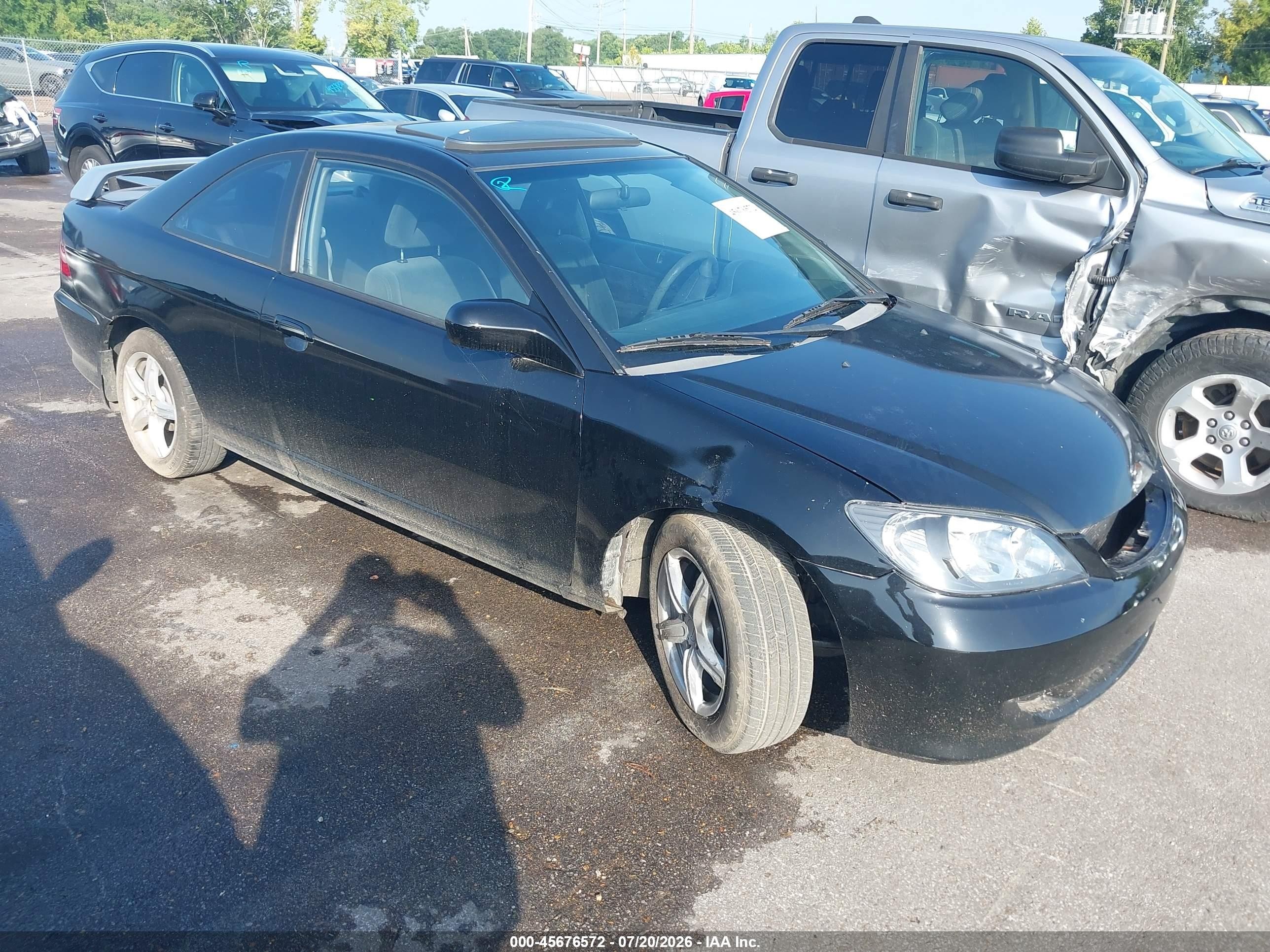 2005 Honda Civic Ex Черный vin: 1HGEM22915L033940
