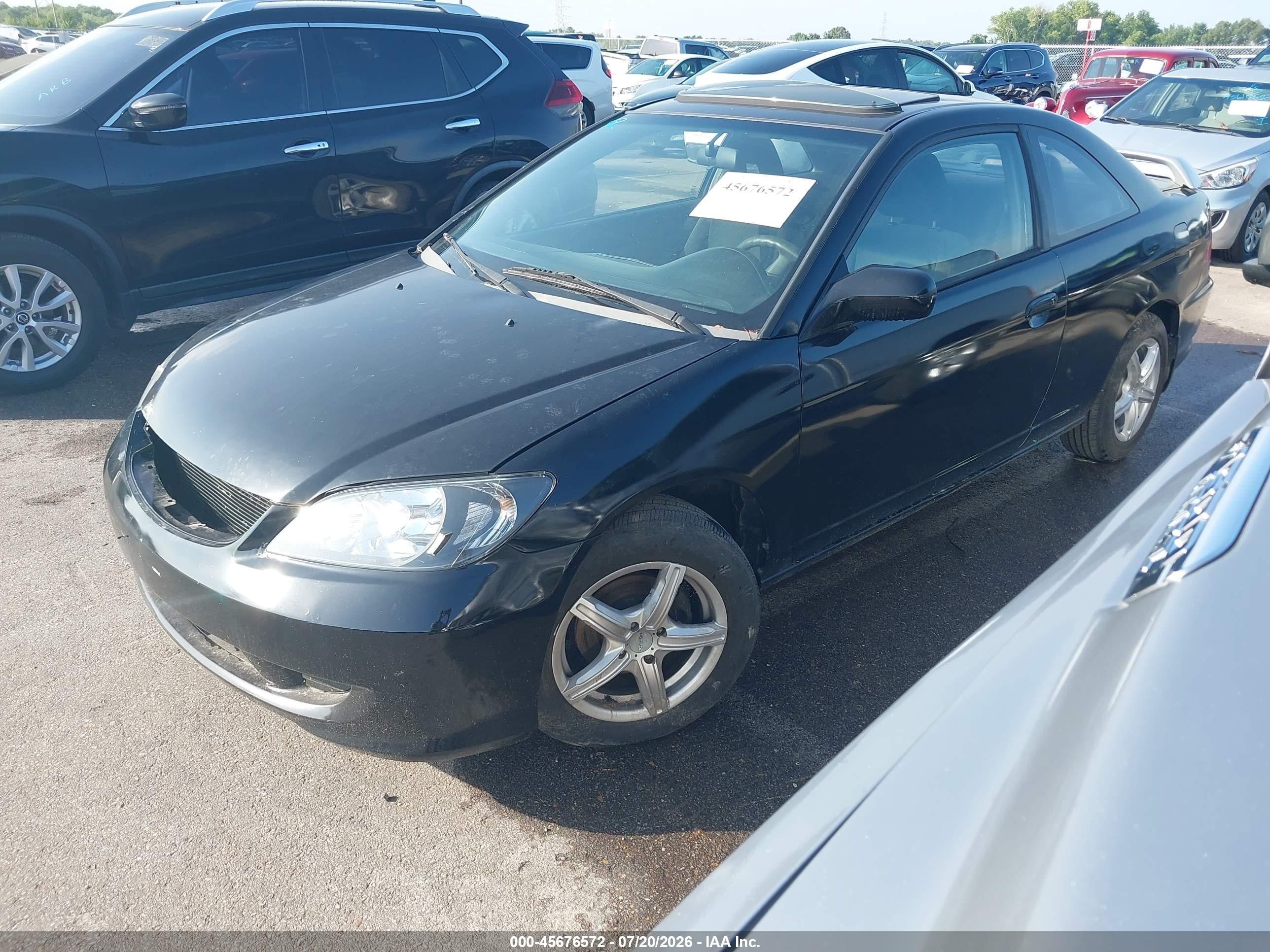 2005 Honda Civic Ex Black vin: 1HGEM22915L033940