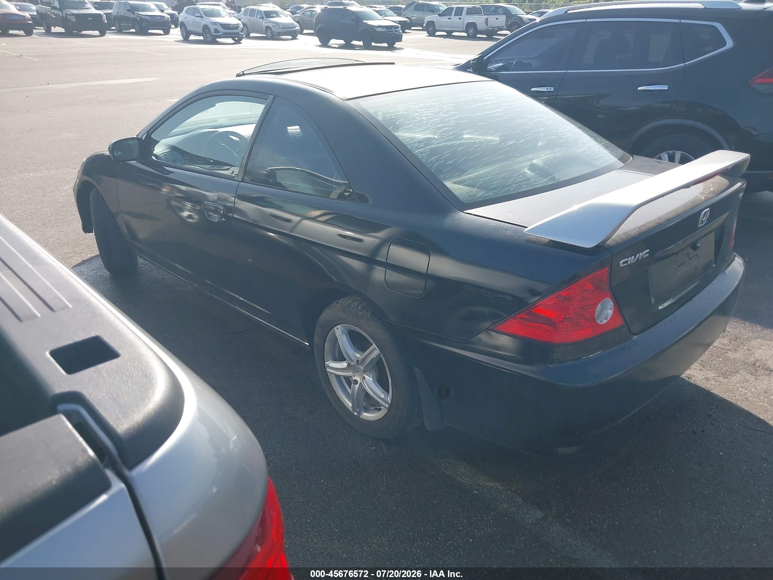 2005 Honda Civic Ex Black vin: 1HGEM22915L033940