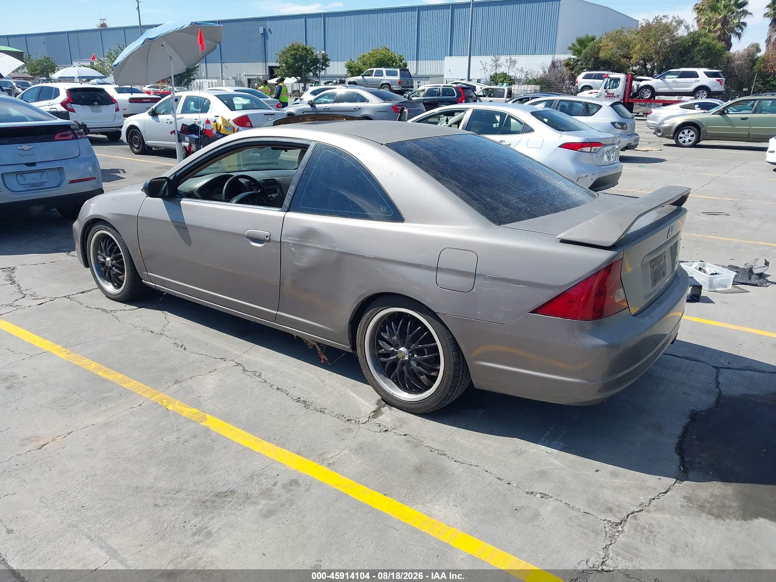 2001 Honda Civic Ex Gray vin: 1HGEM22921L022388