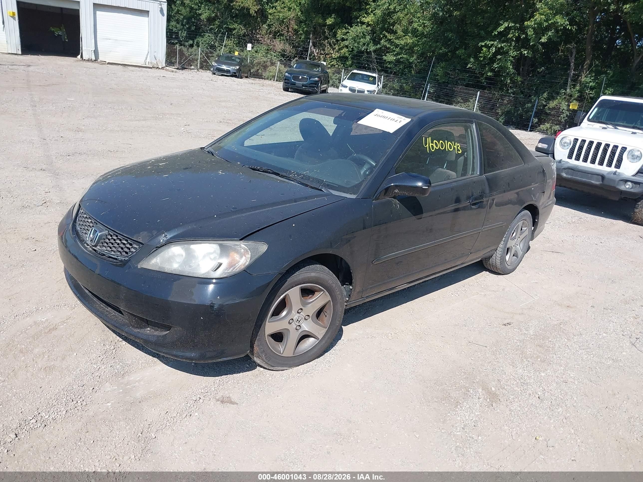 2004 Honda Civic Ex Черный vin: 1HGEM22924L019849