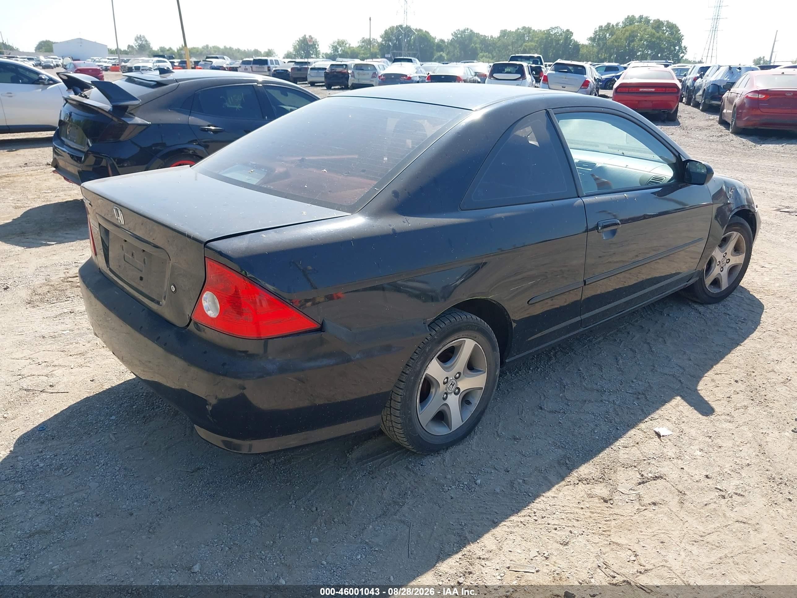 2004 Honda Civic Ex Черный vin: 1HGEM22924L019849