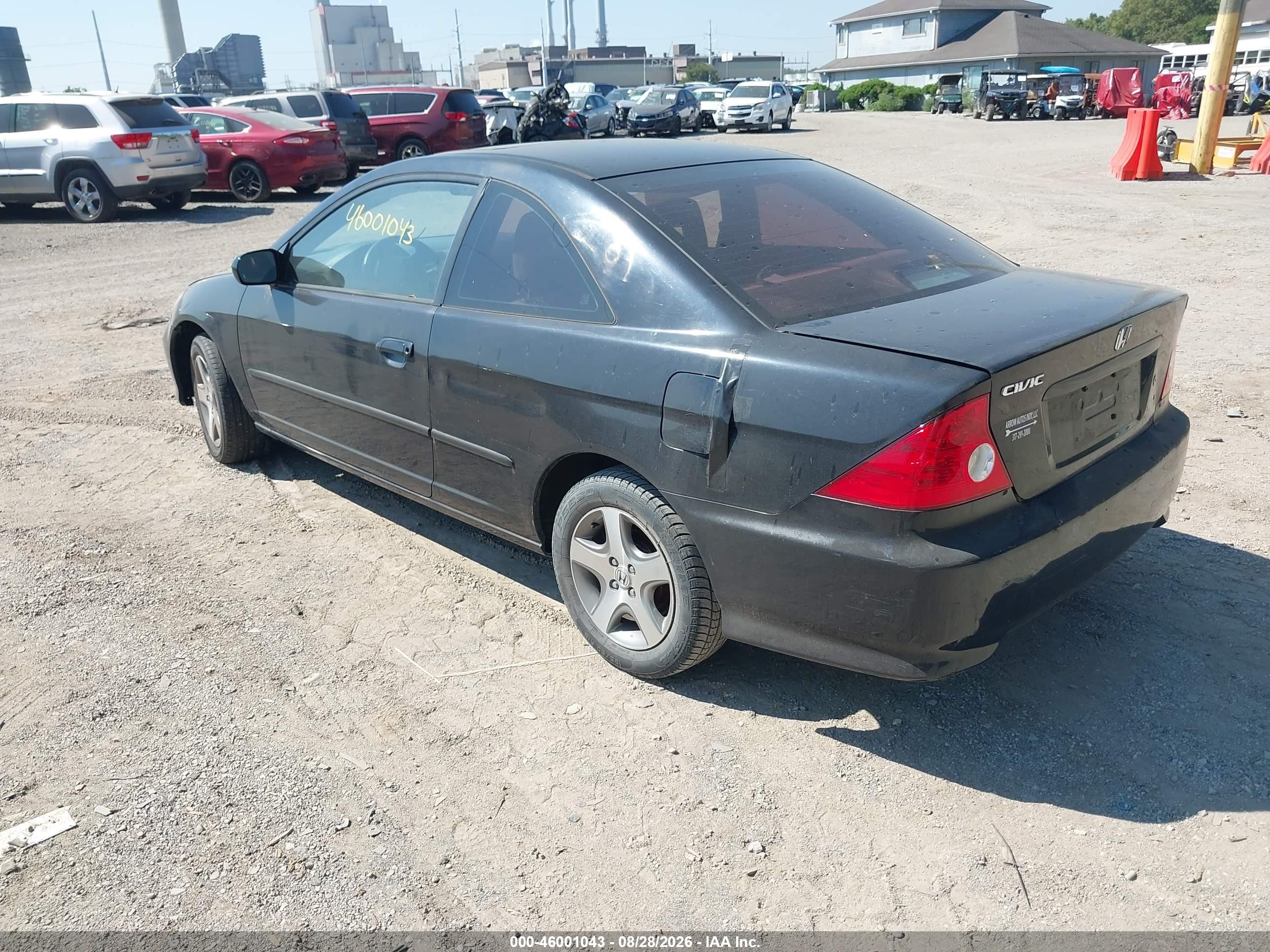2004 Honda Civic Ex Черный vin: 1HGEM22924L019849