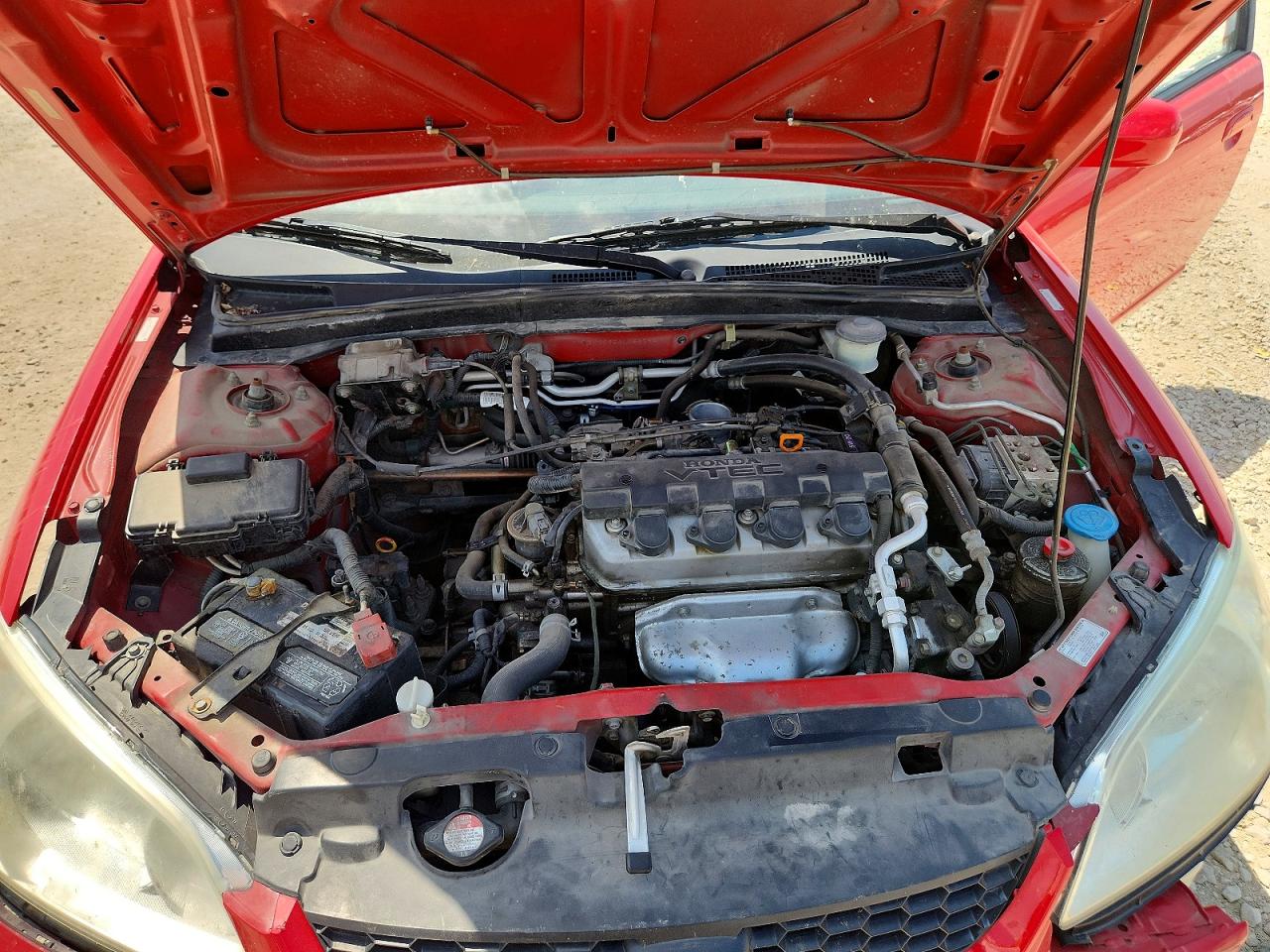 2004 Honda Civc Red vin: 1HGEM22924L054794