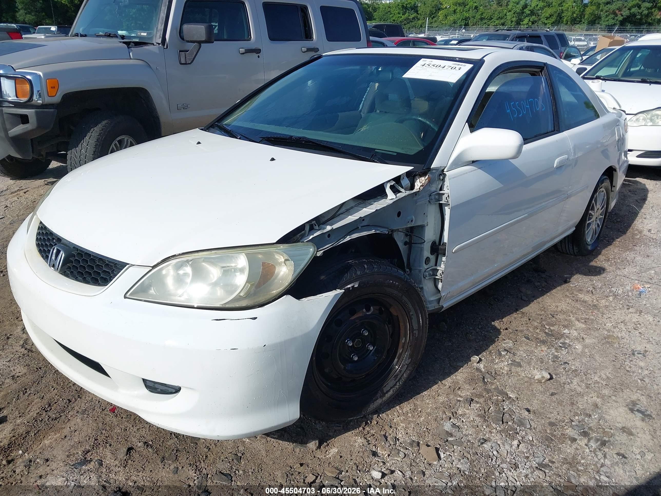 2005 Honda Civic Ex White vin: 1HGEM22925L005290