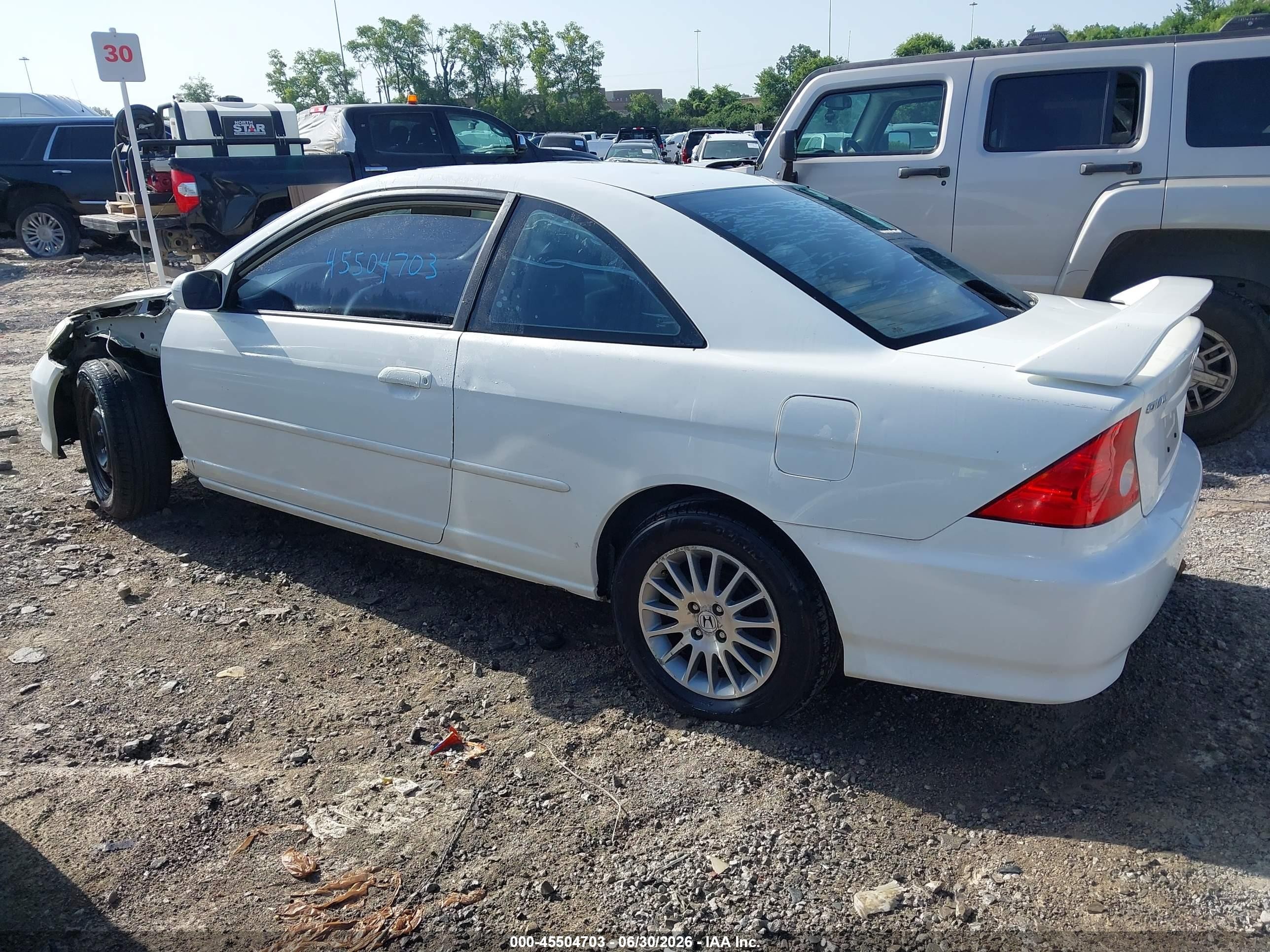 2005 Honda Civic Ex White vin: 1HGEM22925L005290