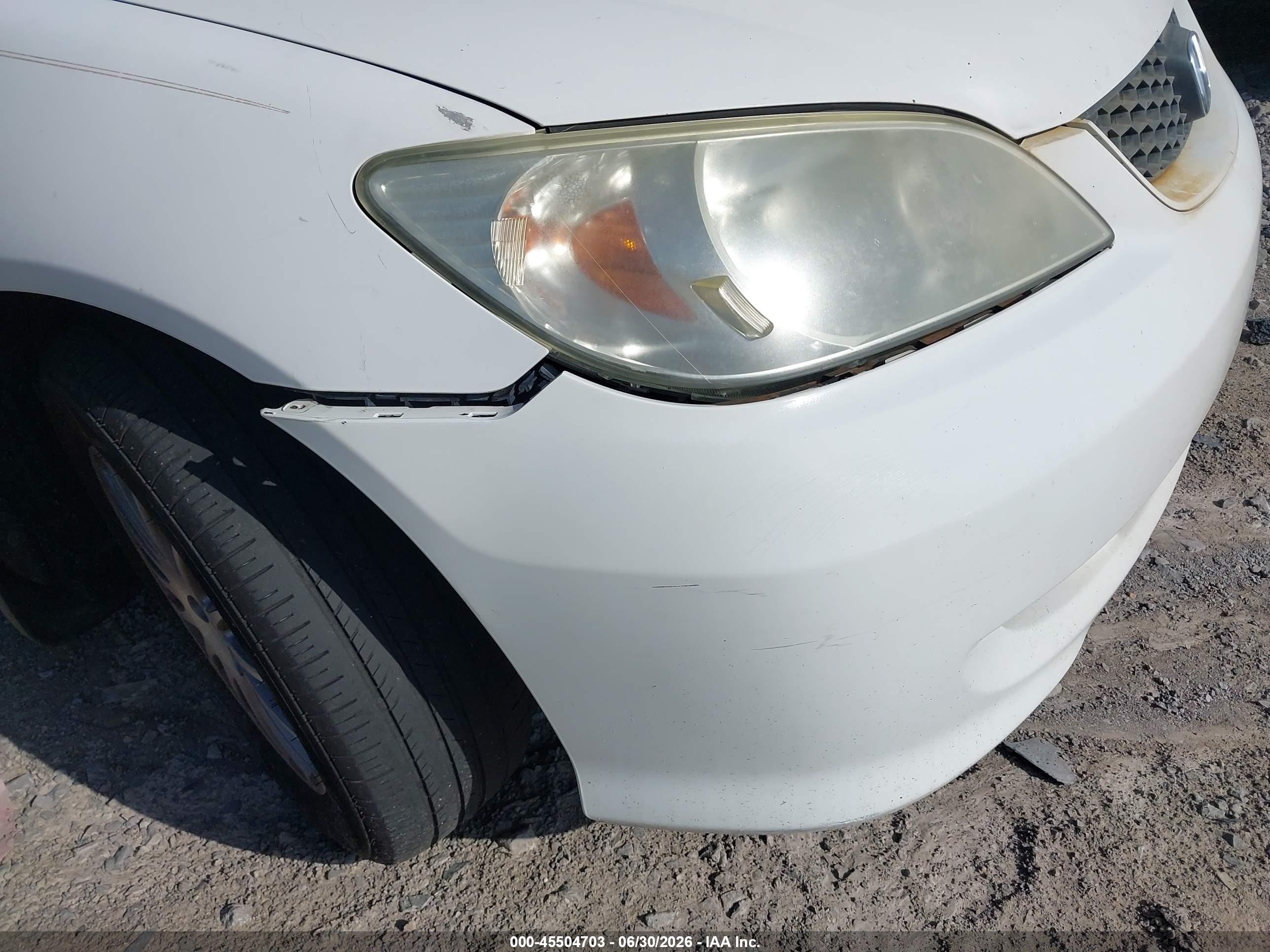 2005 Honda Civic Ex White vin: 1HGEM22925L005290