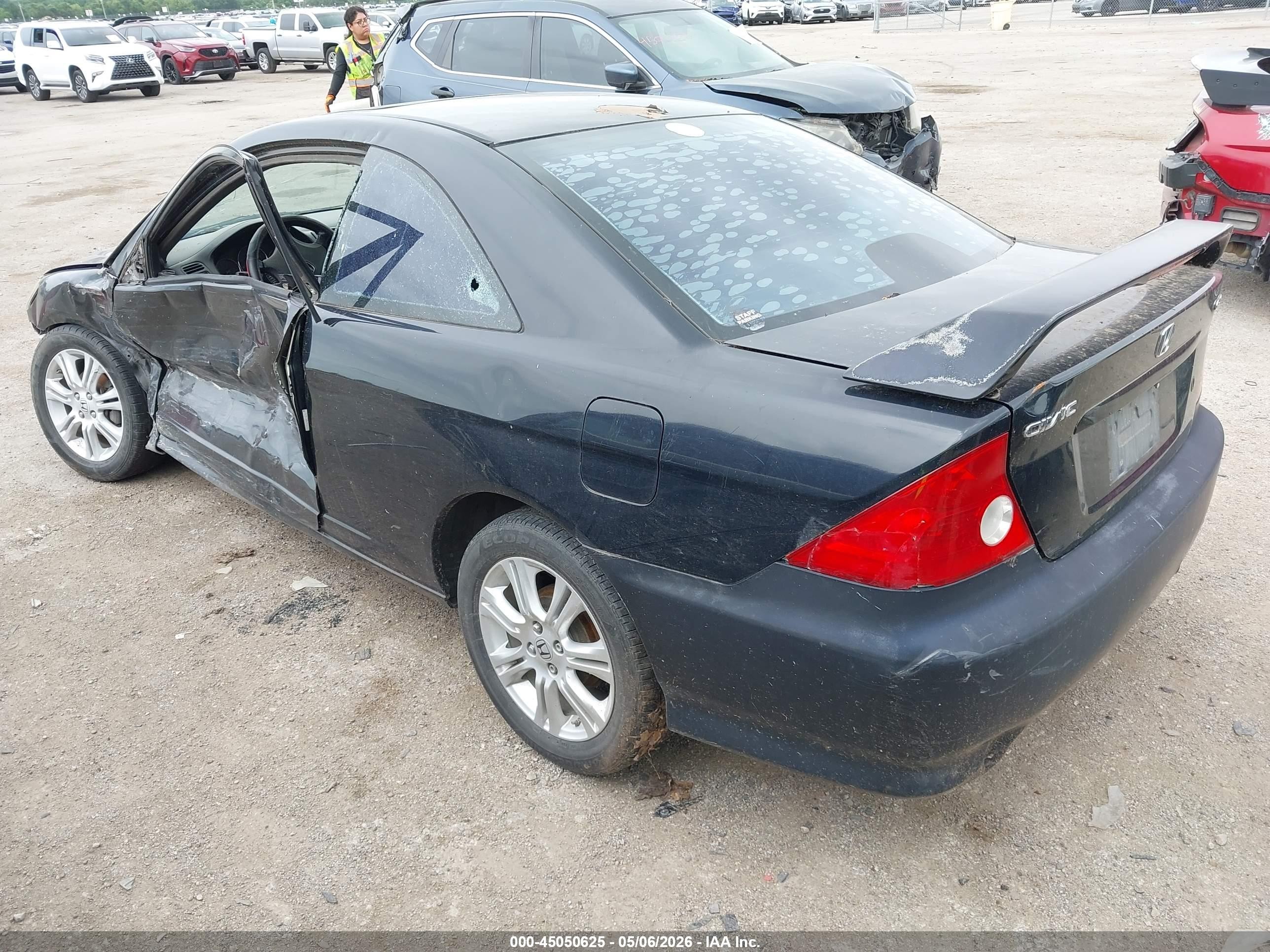 2005 Honda Civic Ex Black vin: 1HGEM22925L008917