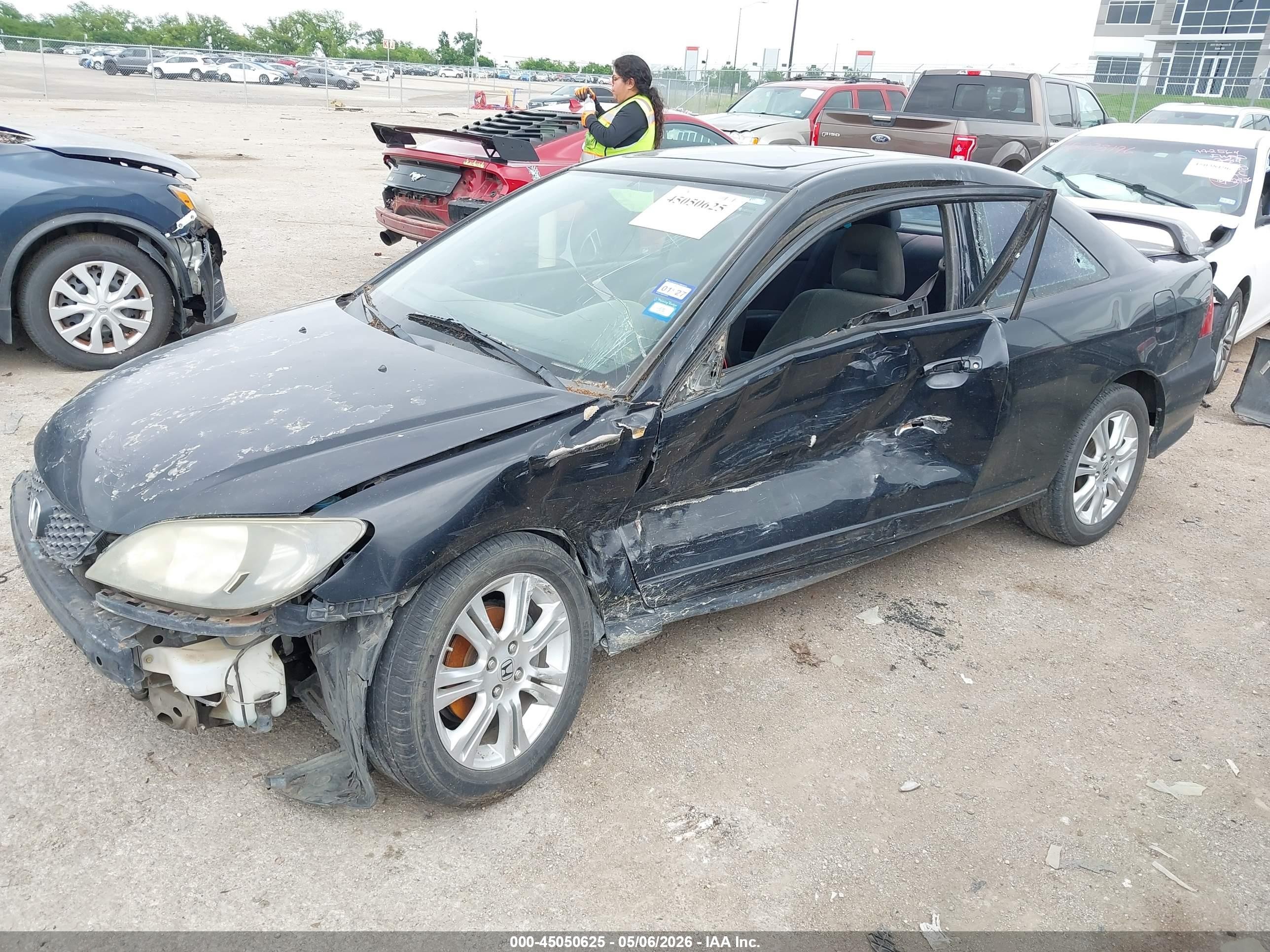 2005 Honda Civic Ex Black vin: 1HGEM22925L008917
