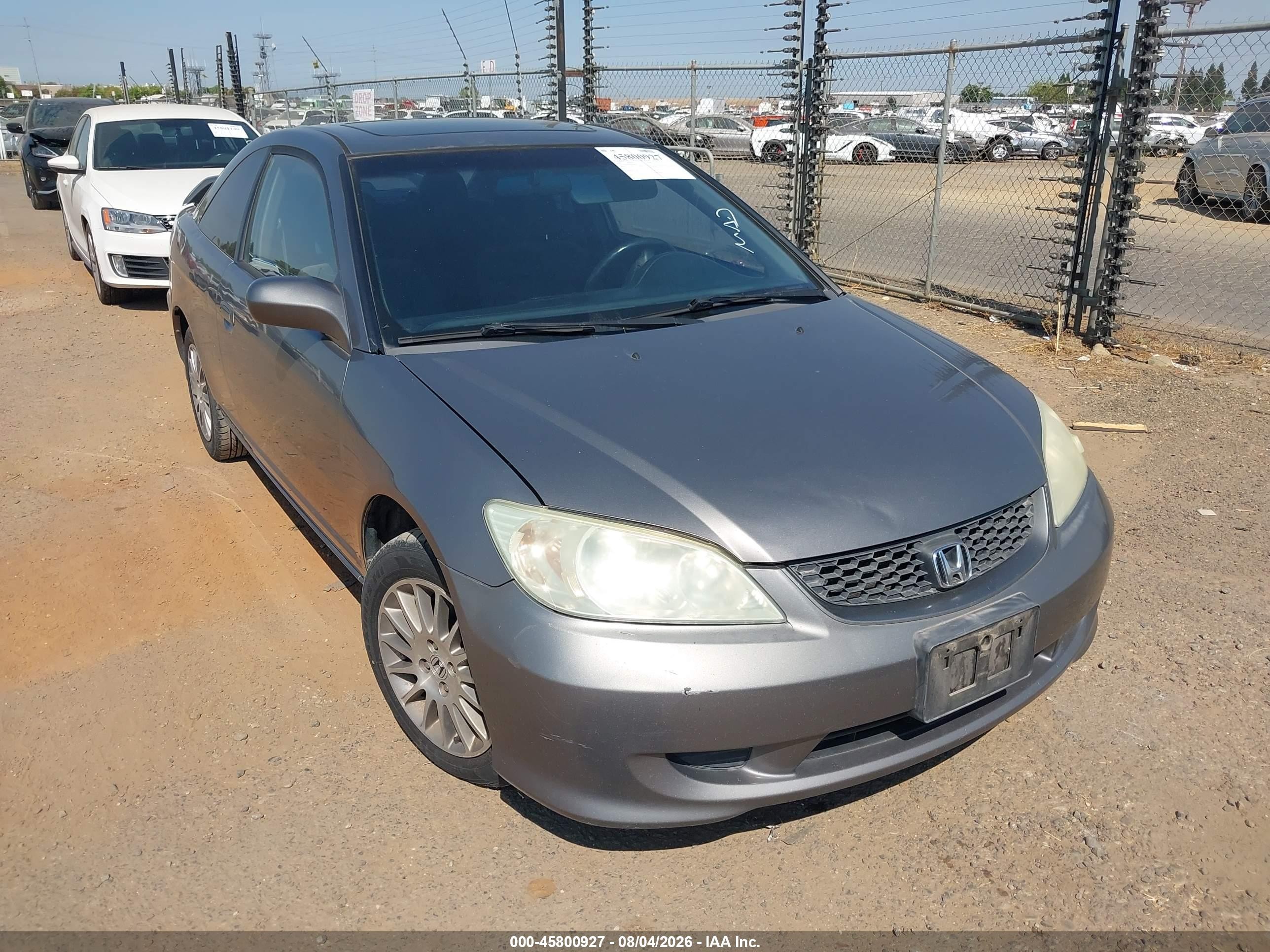 2005 Honda Civic Ex Gray vin: 1HGEM22925L076814