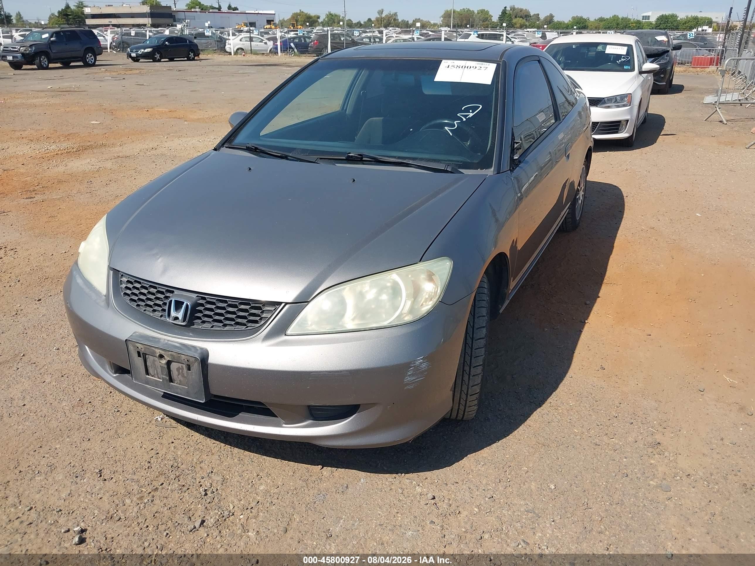 2005 Honda Civic Ex Gray vin: 1HGEM22925L076814