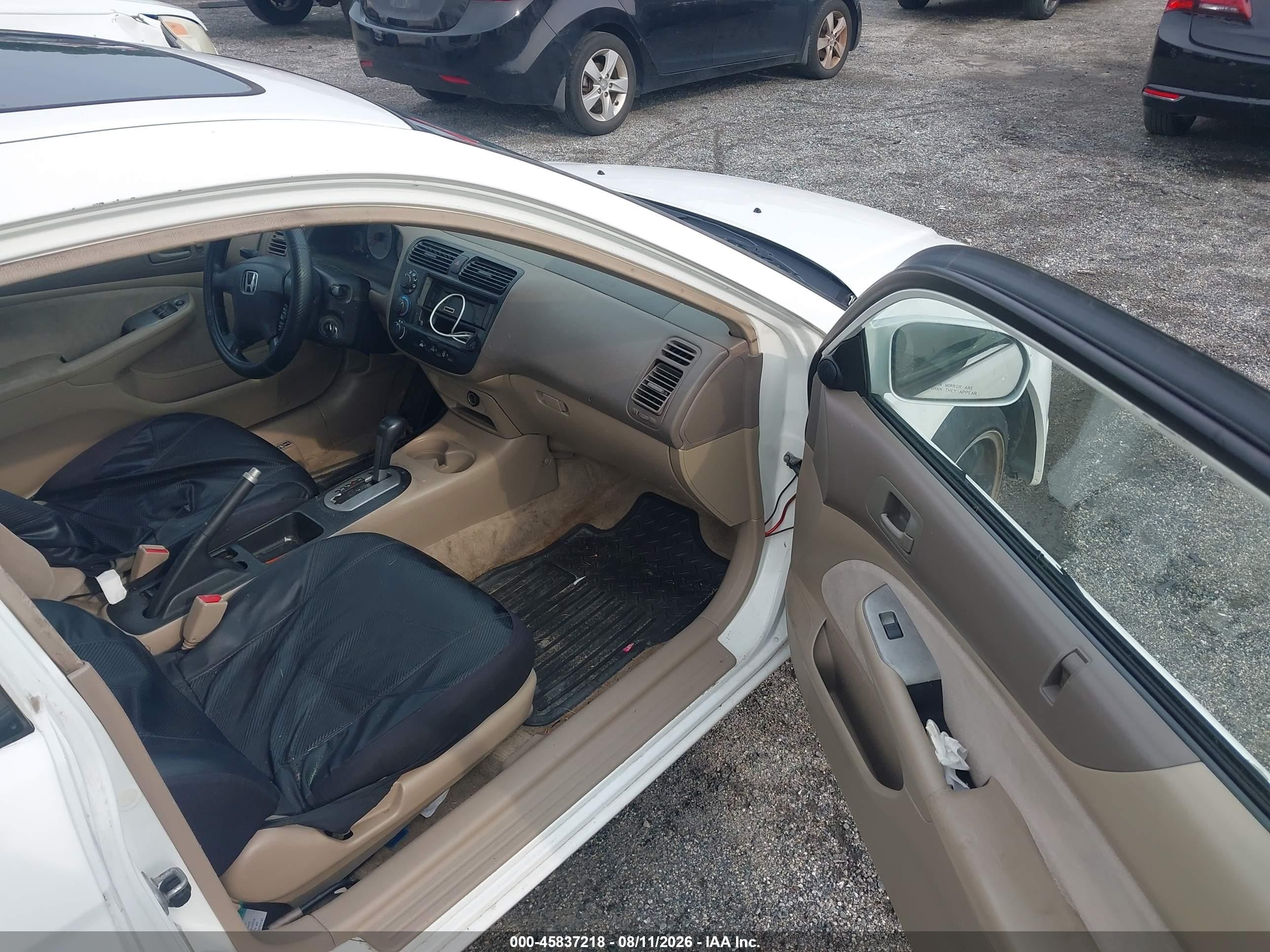 2001 Honda Civic Ex Белый vin: 1HGEM22931L088299