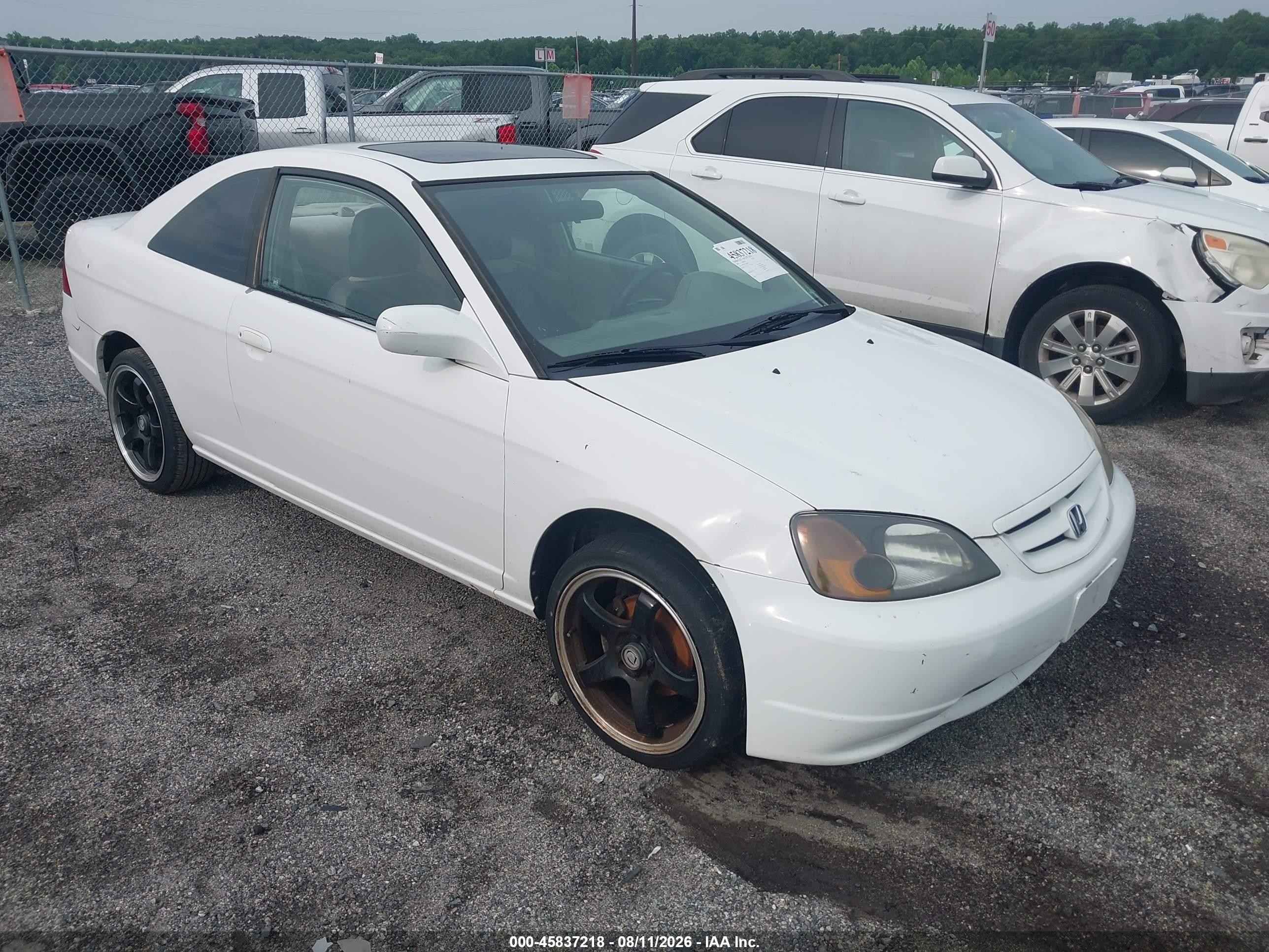 2001 Honda Civic Ex Белый vin: 1HGEM22931L088299