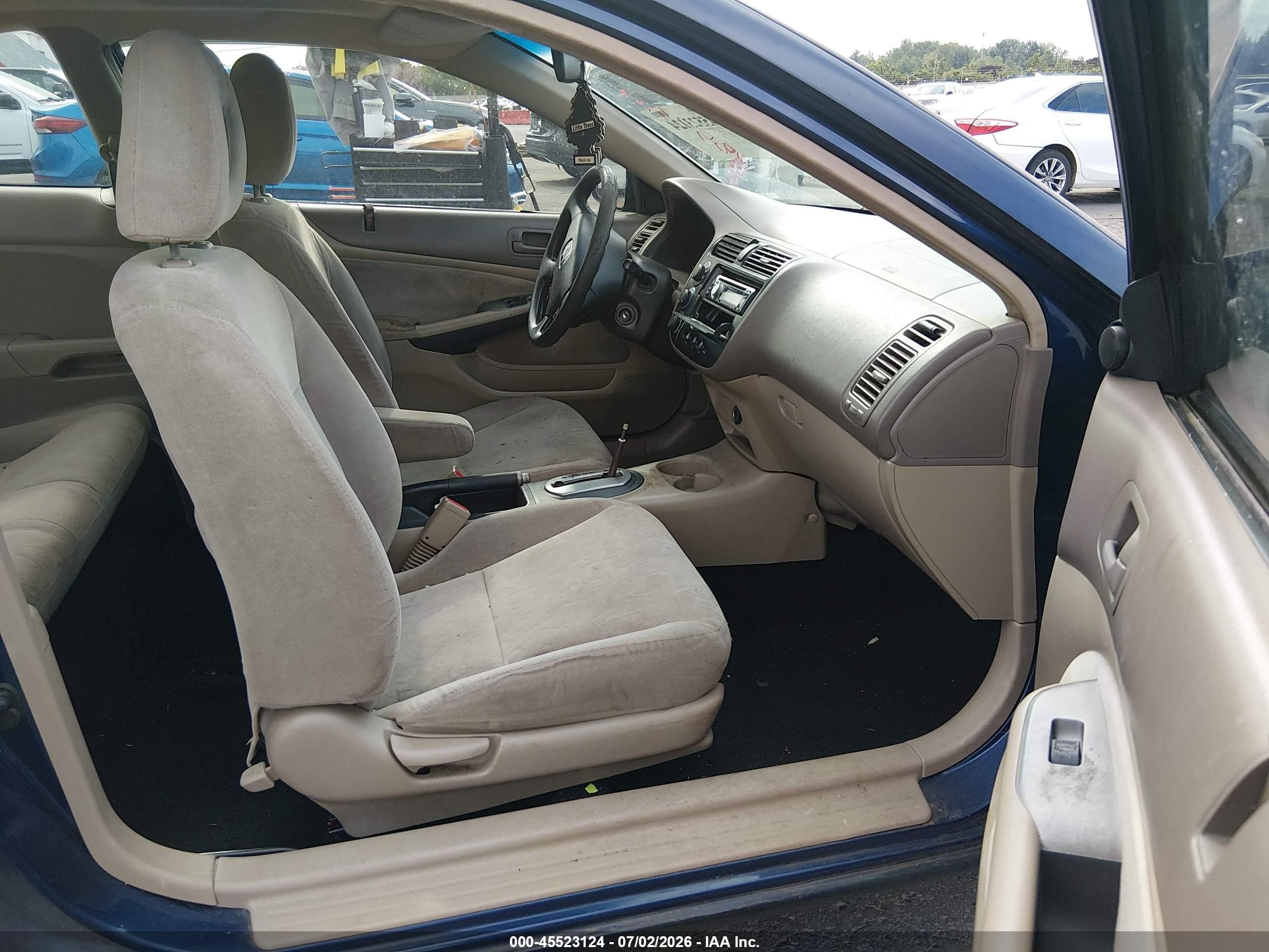 2001 Honda Civic Ex Blue vin: 1HGEM22931L119762