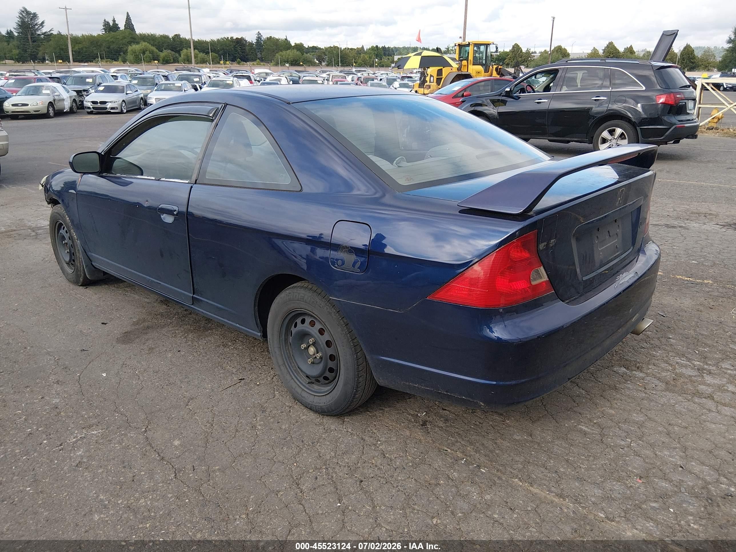 2001 Honda Civic Ex Blue vin: 1HGEM22931L119762