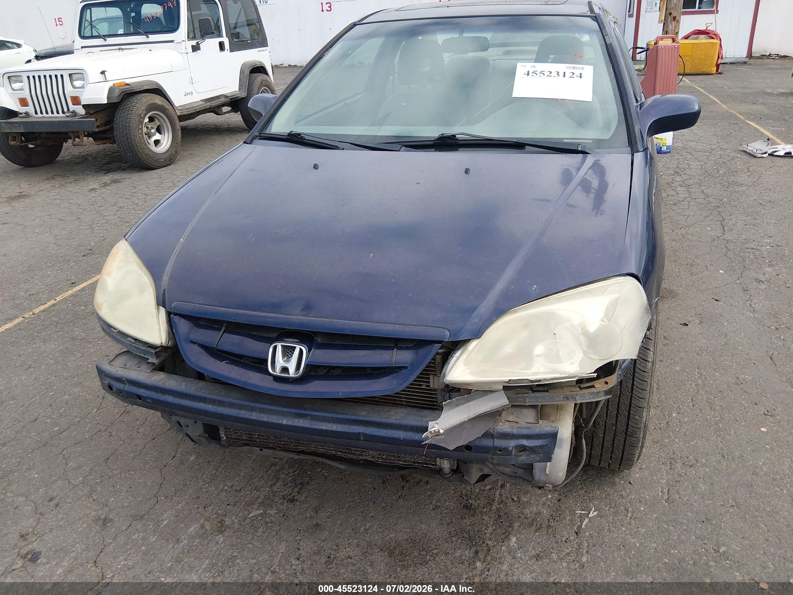 2001 Honda Civic Ex Blue vin: 1HGEM22931L119762