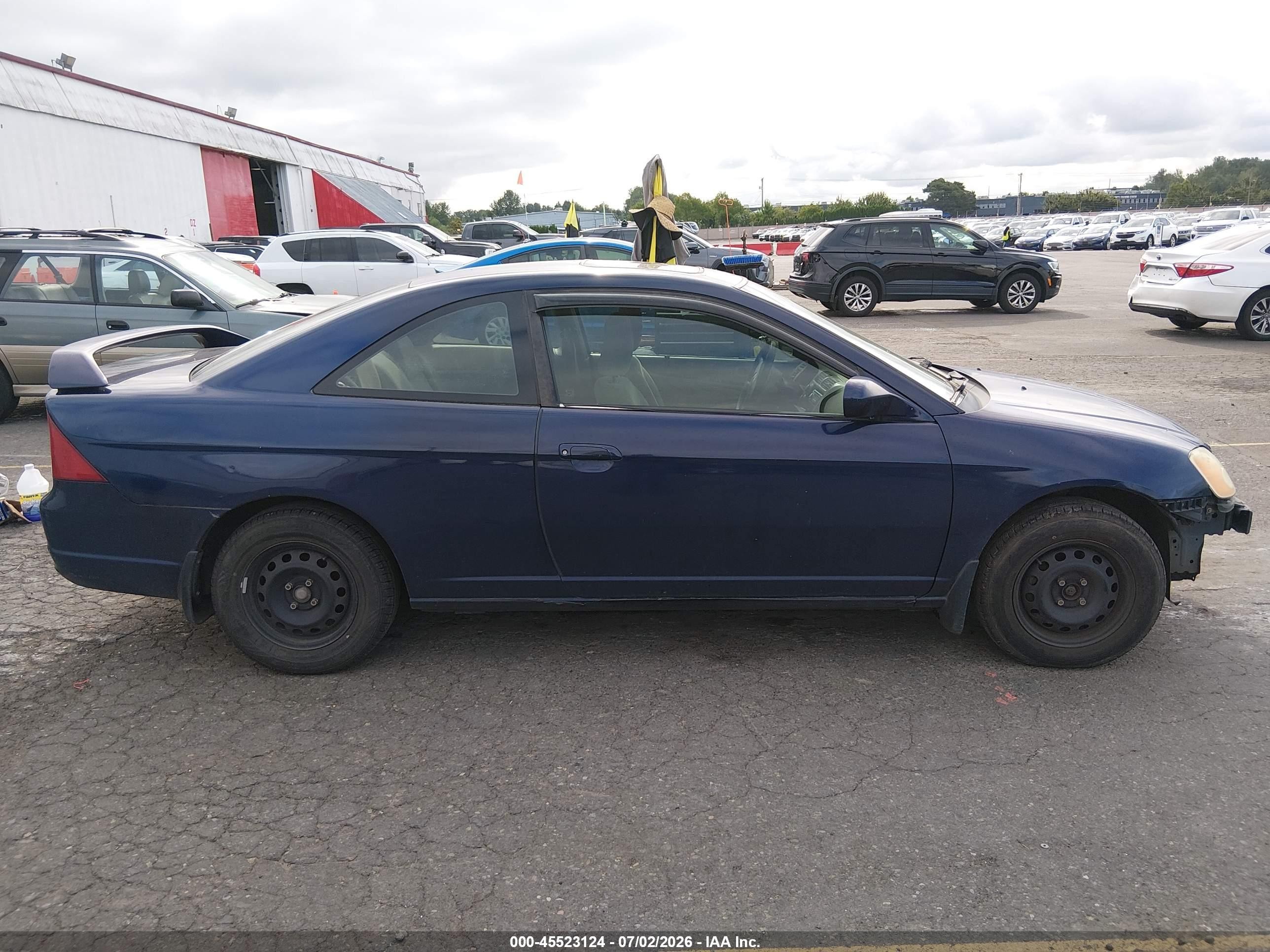 2001 Honda Civic Ex Blue vin: 1HGEM22931L119762