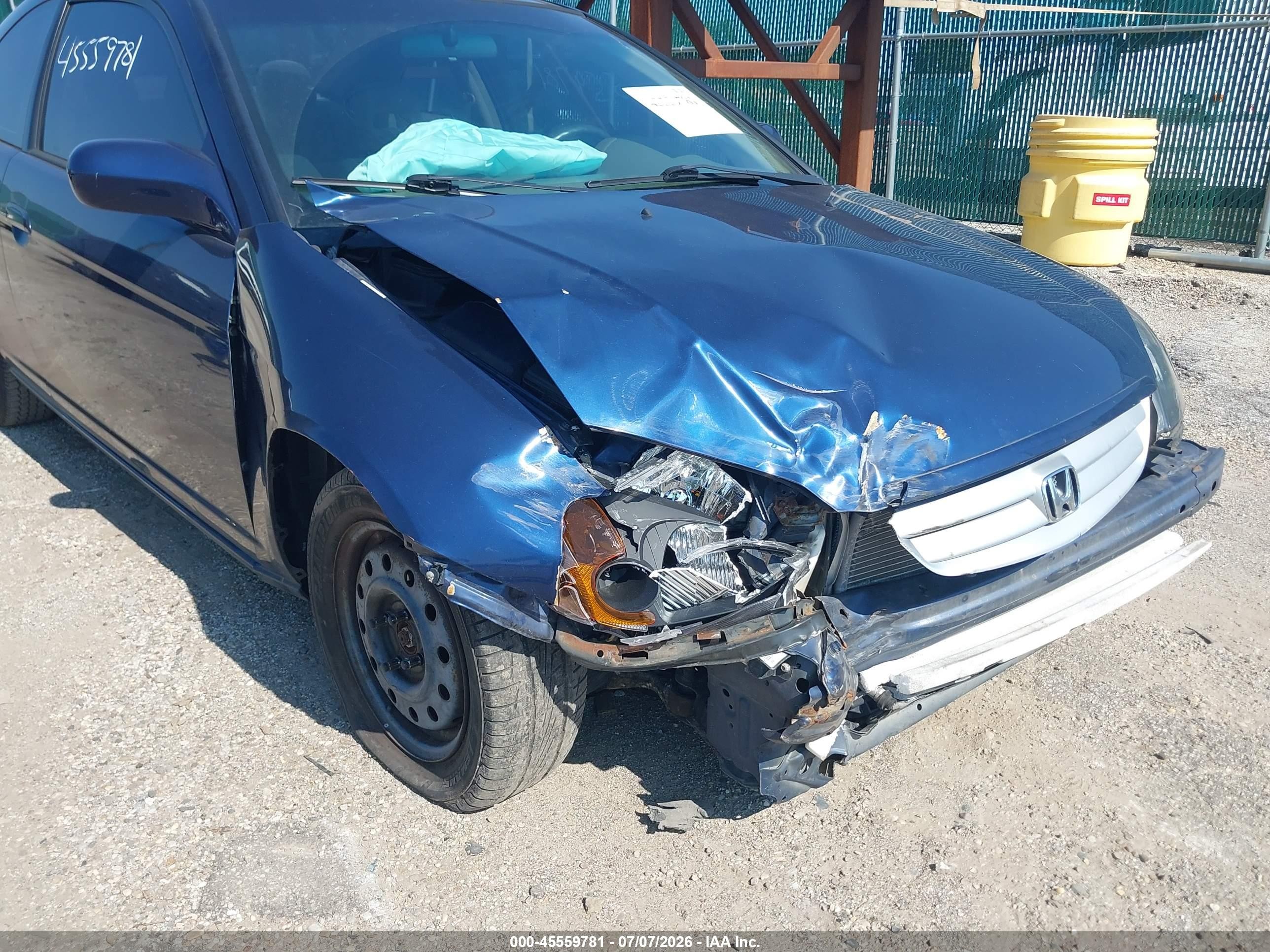 2003 Honda Civic Ex Blue vin: 1HGEM22933L051420