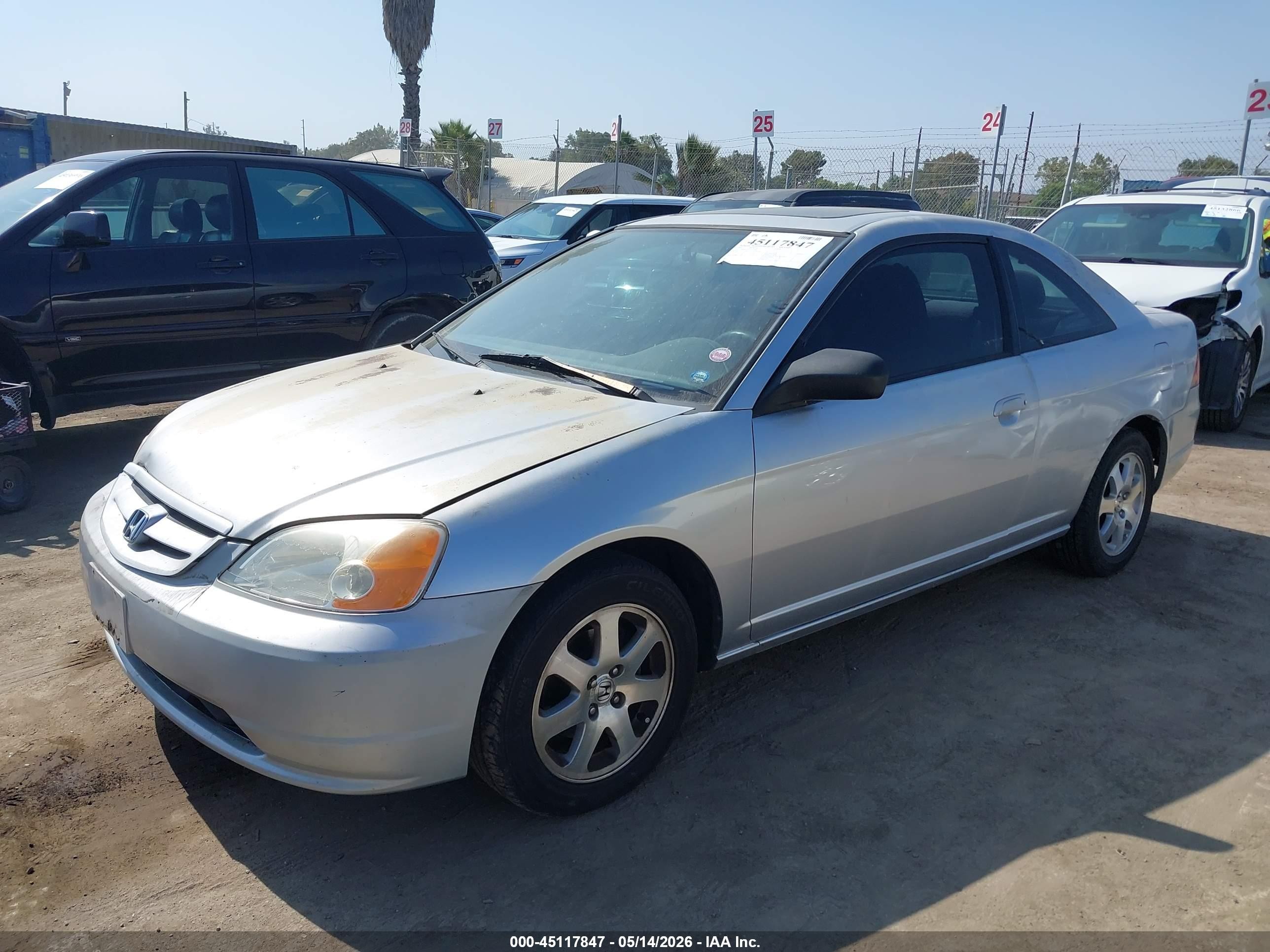 2003 Honda Civic Ex Silver vin: 1HGEM22933L052048