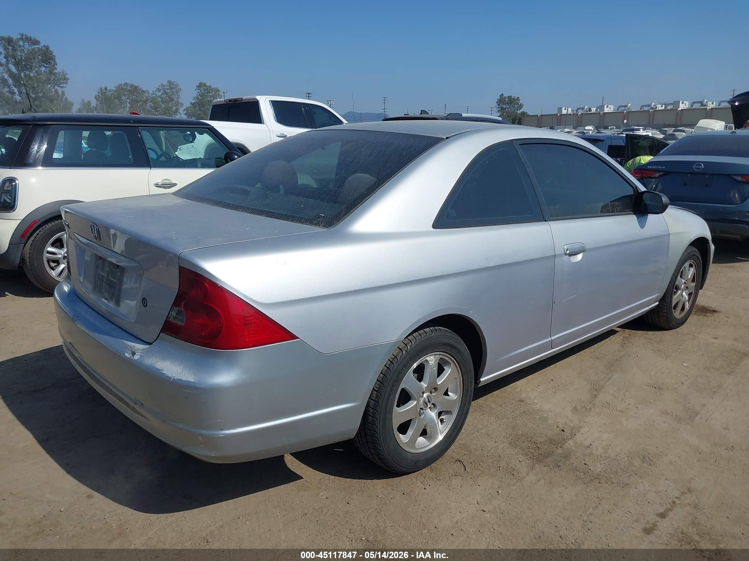 2003 Honda Civic Ex Silver vin: 1HGEM22933L052048