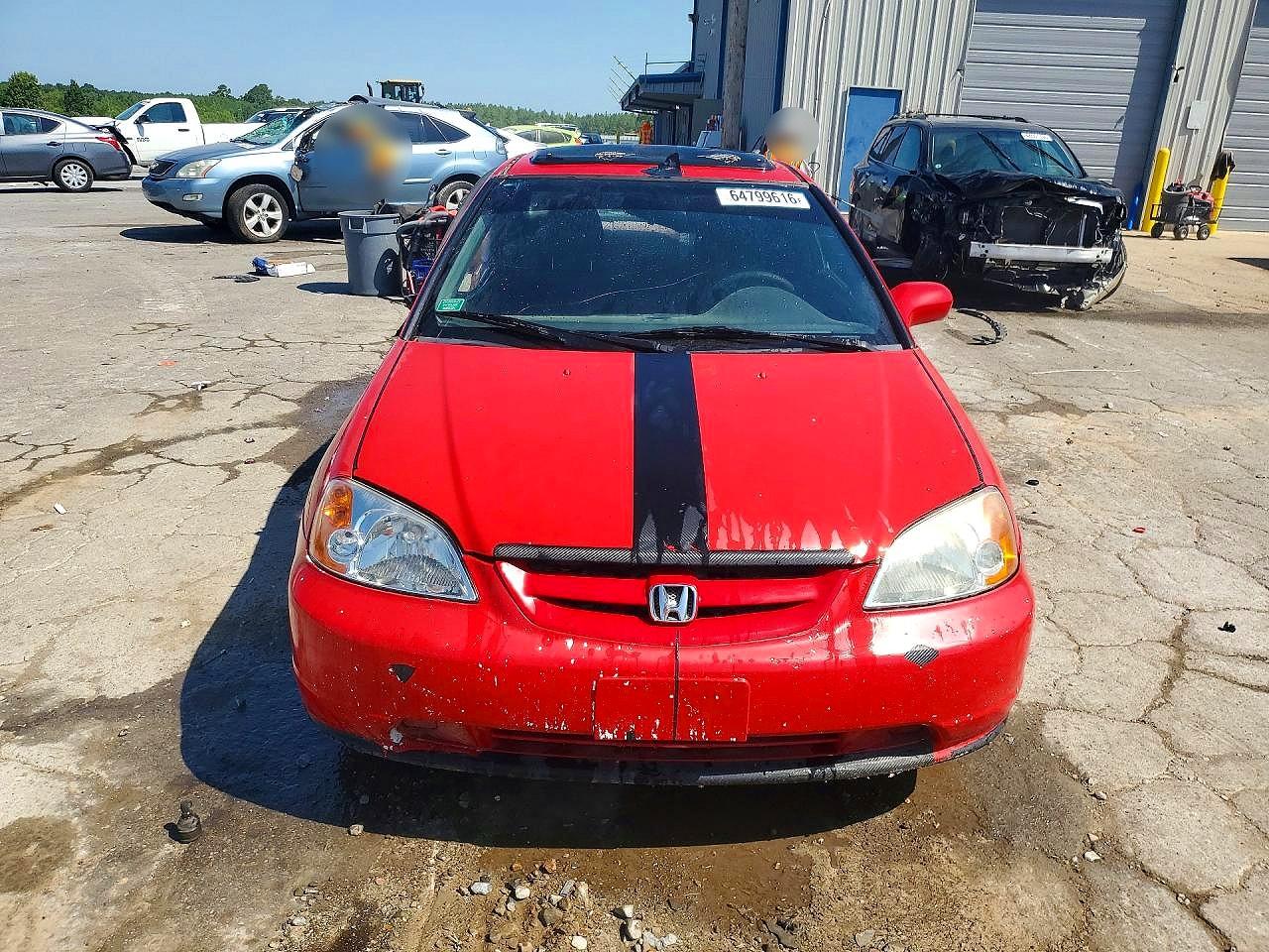 2003 Honda Civic Ex Red vin: 1HGEM22933L087382