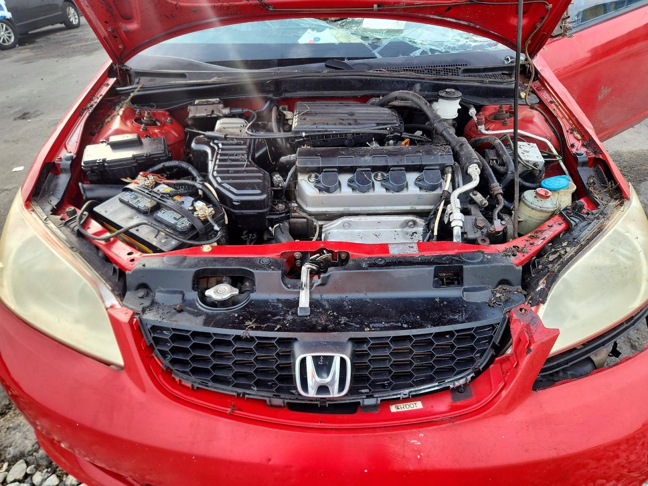 2004 Honda Civic Ex Red vin: 1HGEM22934L080188