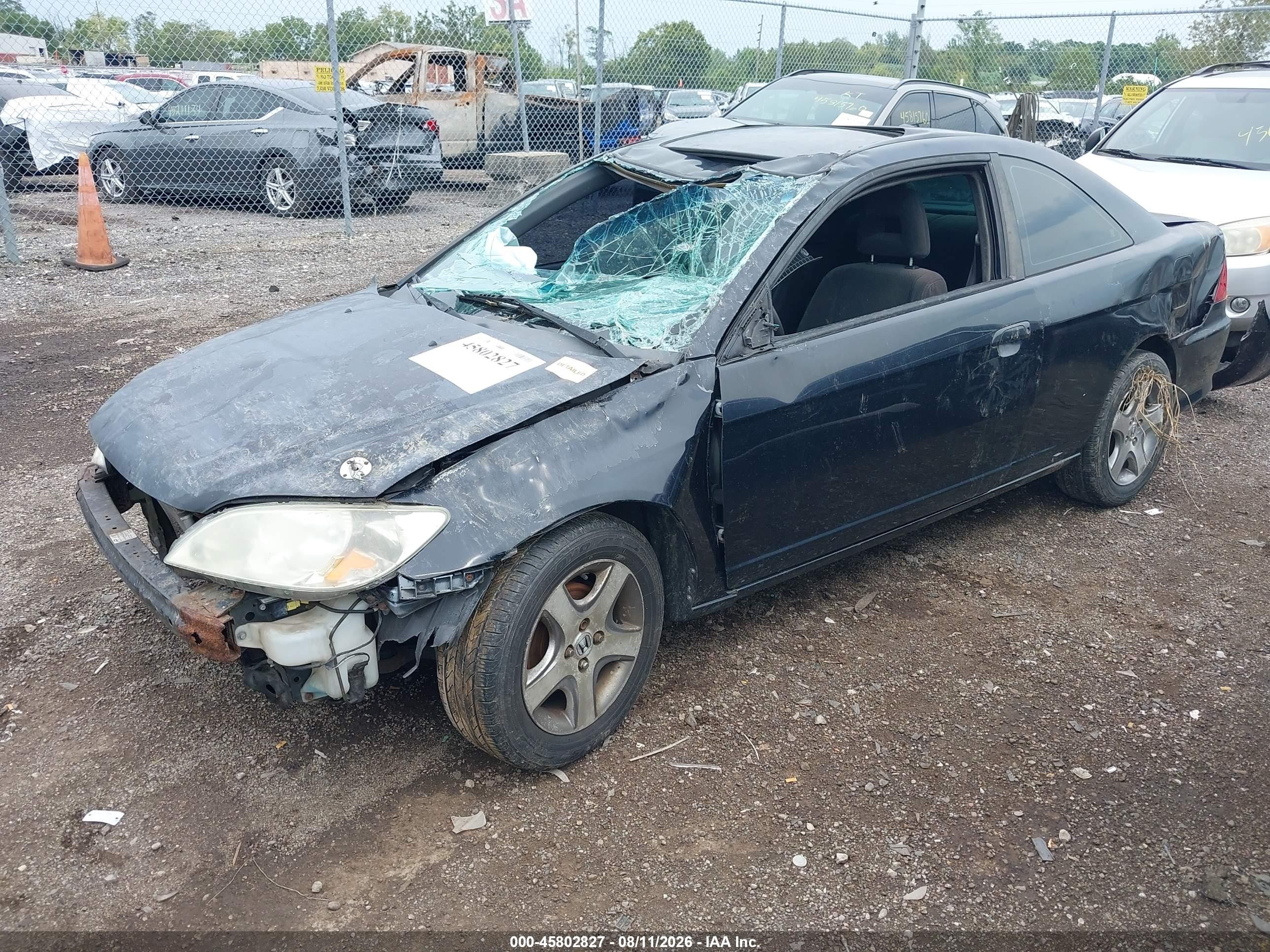 2005 Honda Civic Ex Black vin: 1HGEM22935L020350