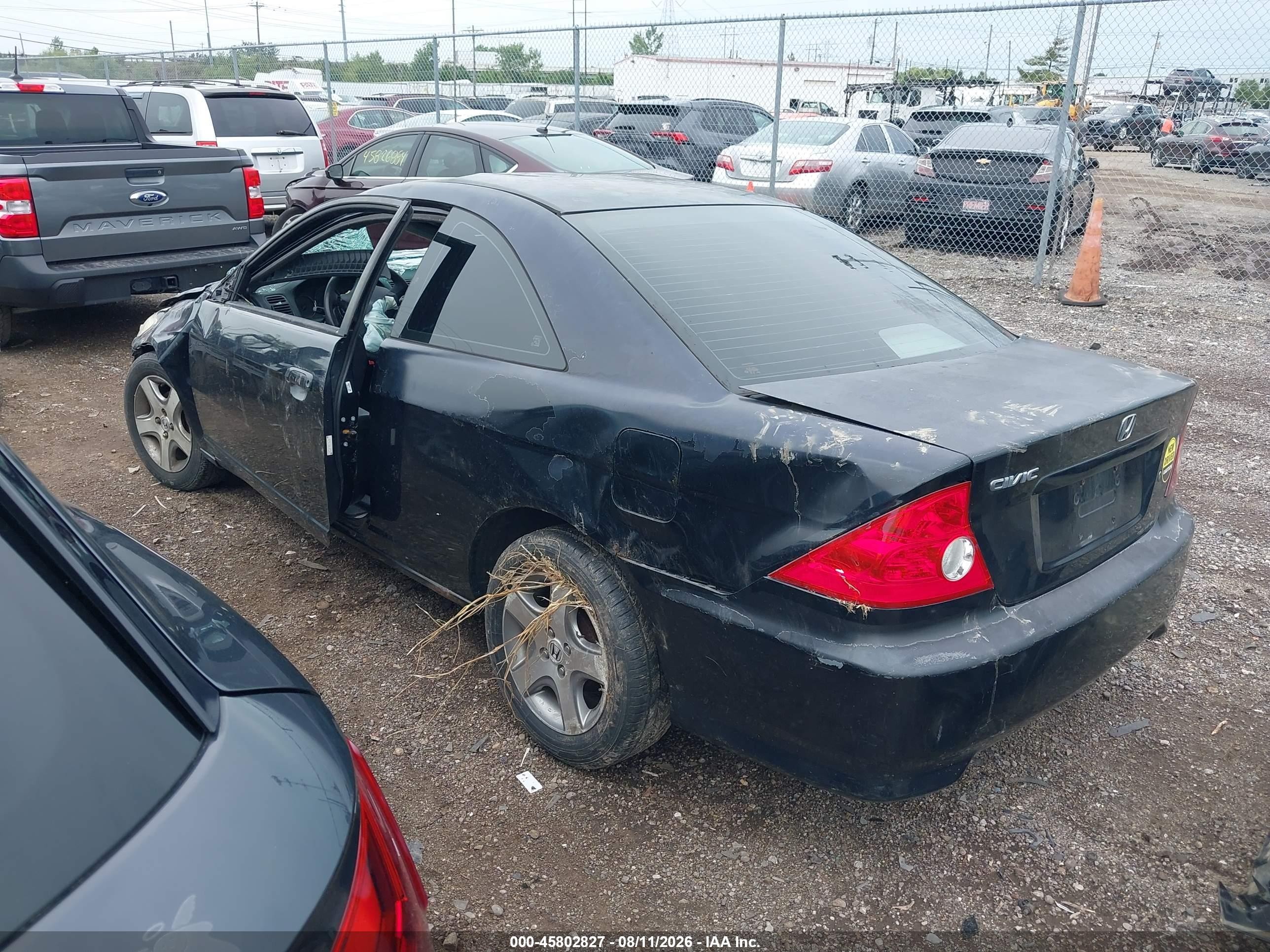 2005 Honda Civic Ex Black vin: 1HGEM22935L020350