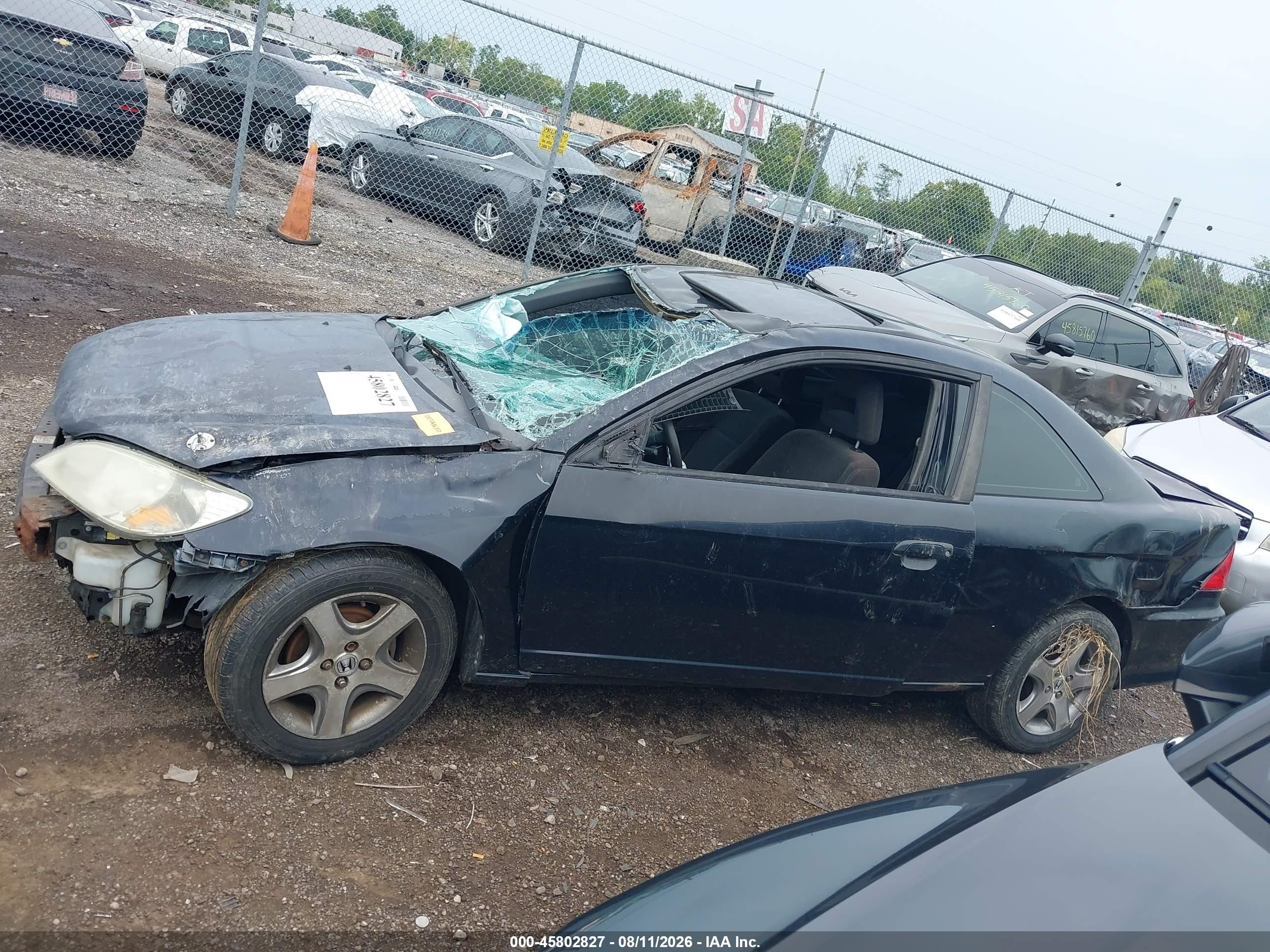 2005 Honda Civic Ex Black vin: 1HGEM22935L020350