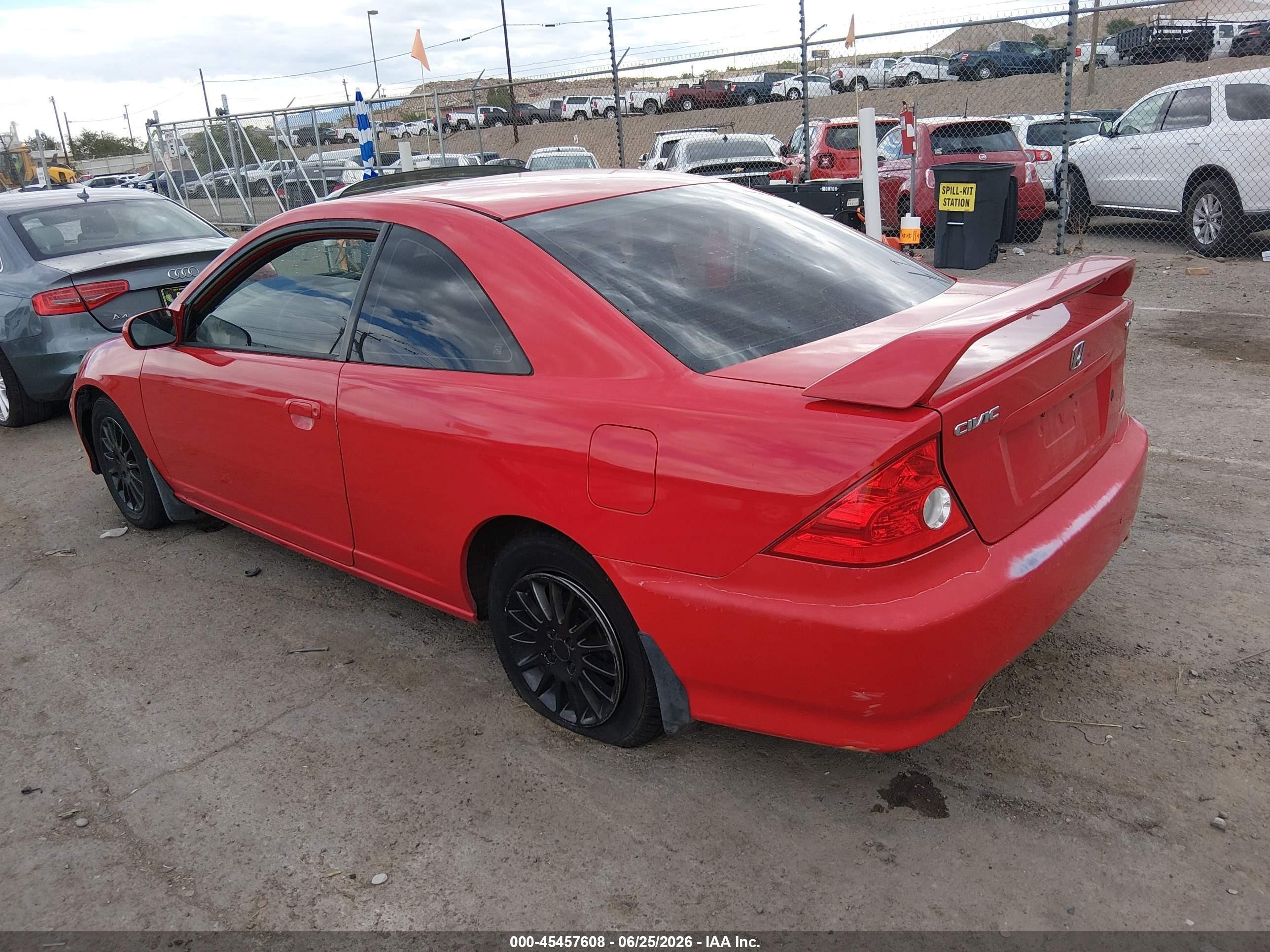 2005 Honda Civic Ex Red vin: 1HGEM22935L053154