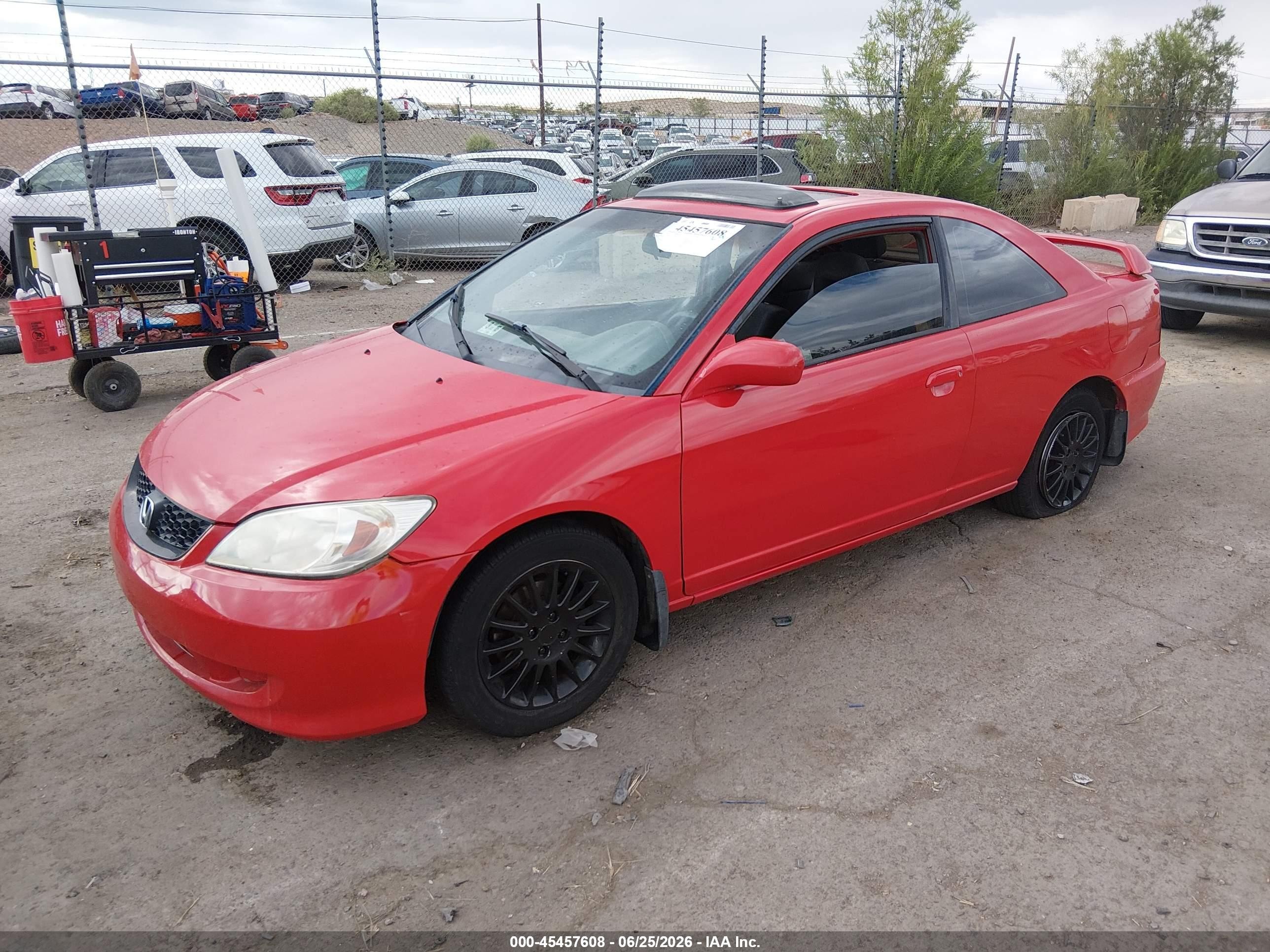 2005 Honda Civic Ex Red vin: 1HGEM22935L053154