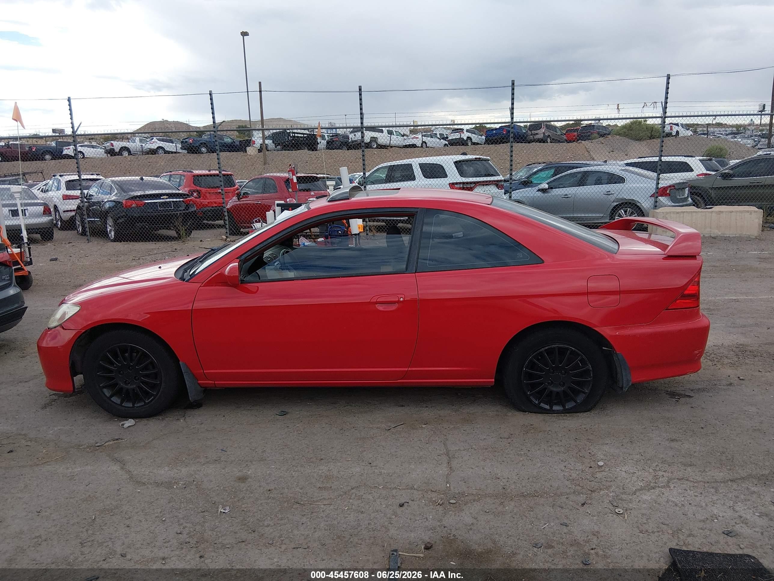 2005 Honda Civic Ex Red vin: 1HGEM22935L053154