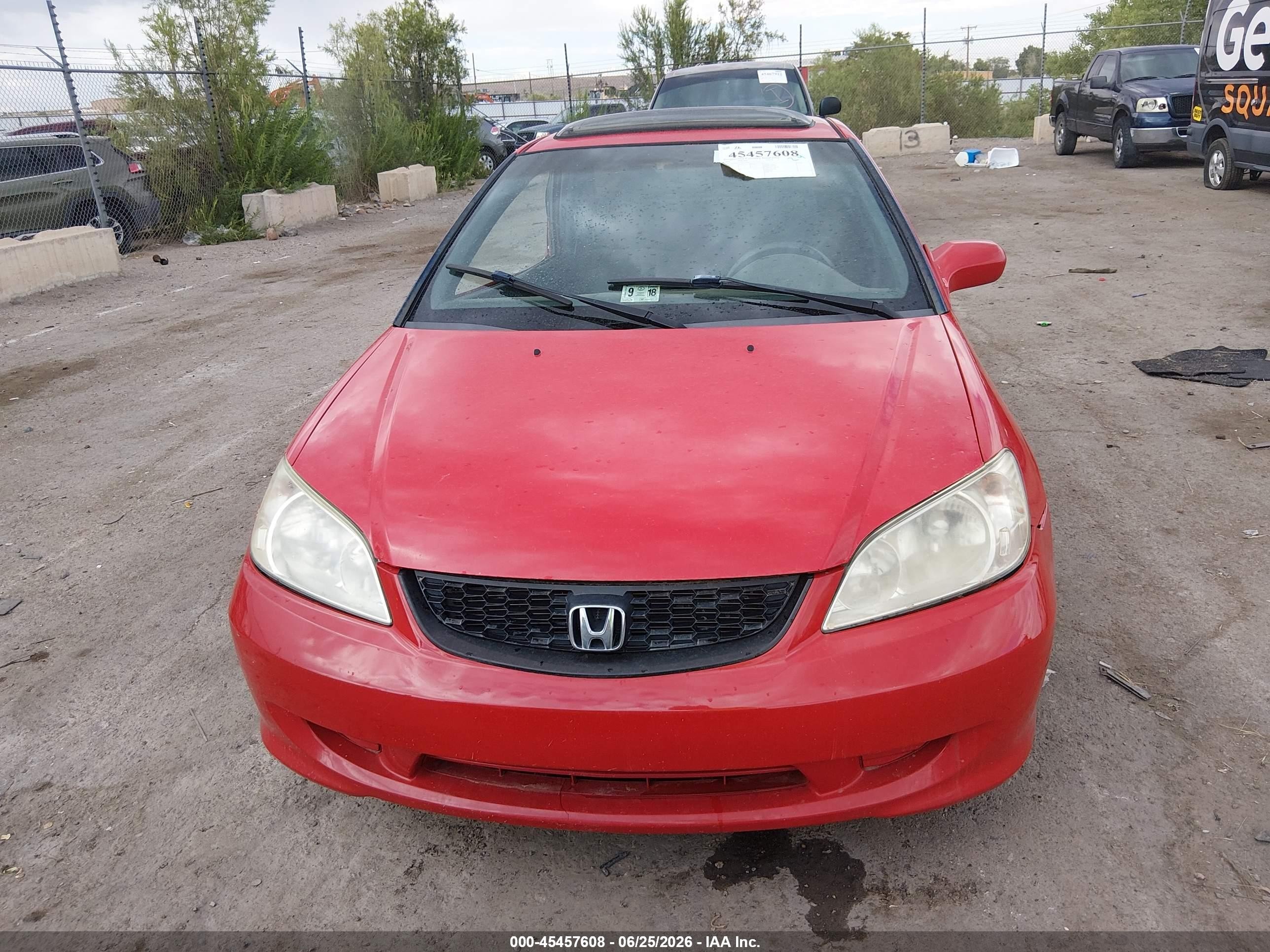 2005 Honda Civic Ex Red vin: 1HGEM22935L053154