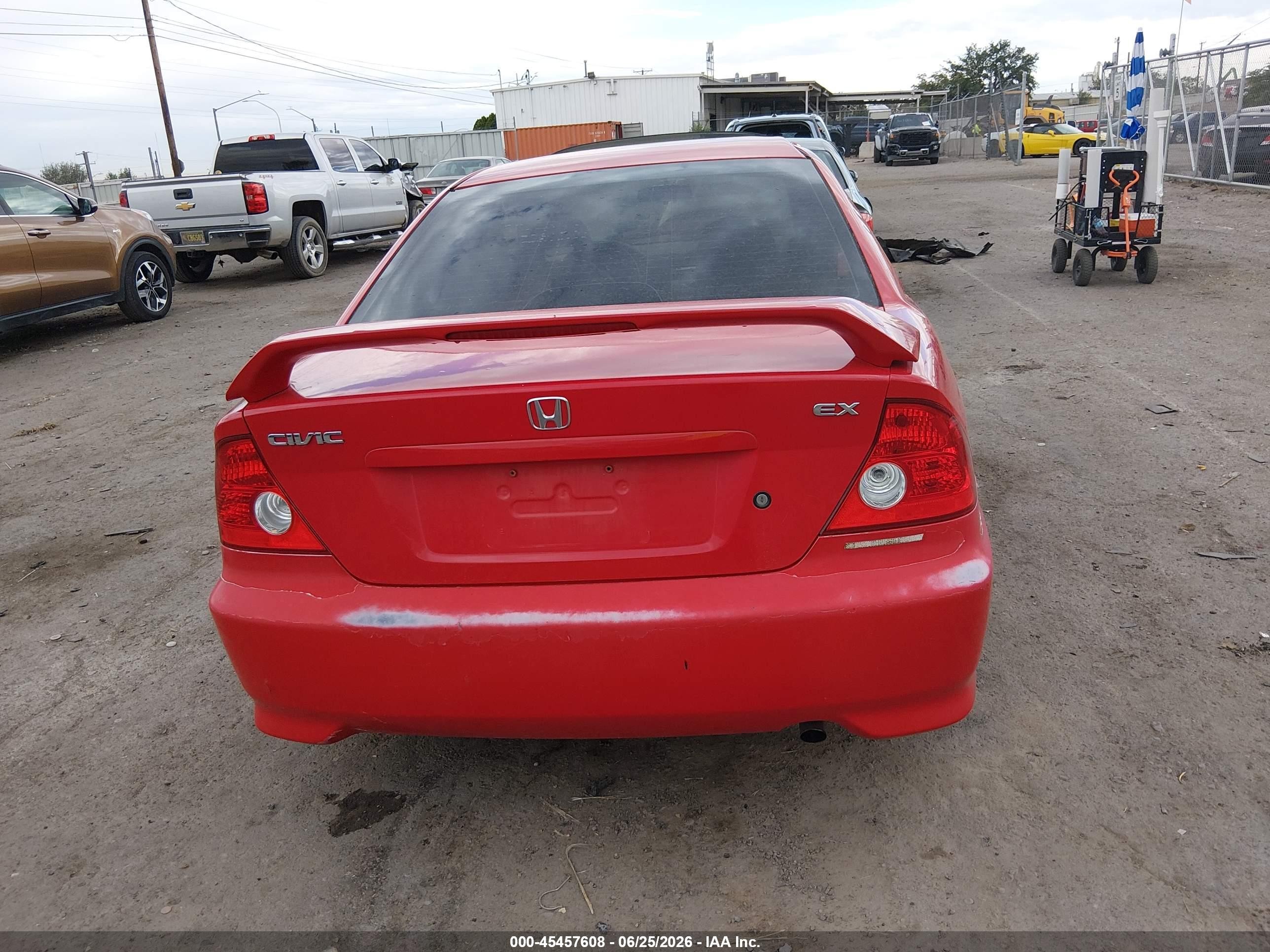 2005 Honda Civic Ex Red vin: 1HGEM22935L053154
