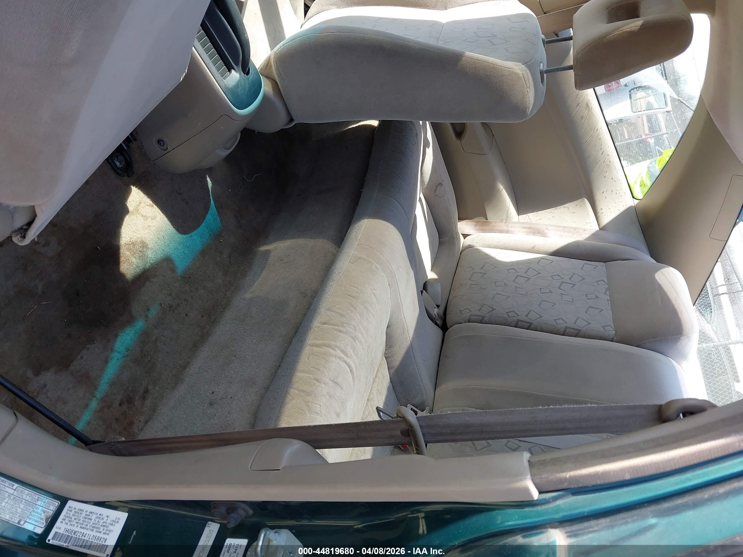 2001 Honda Civic Ex Green vin: 1HGEM22941L058826