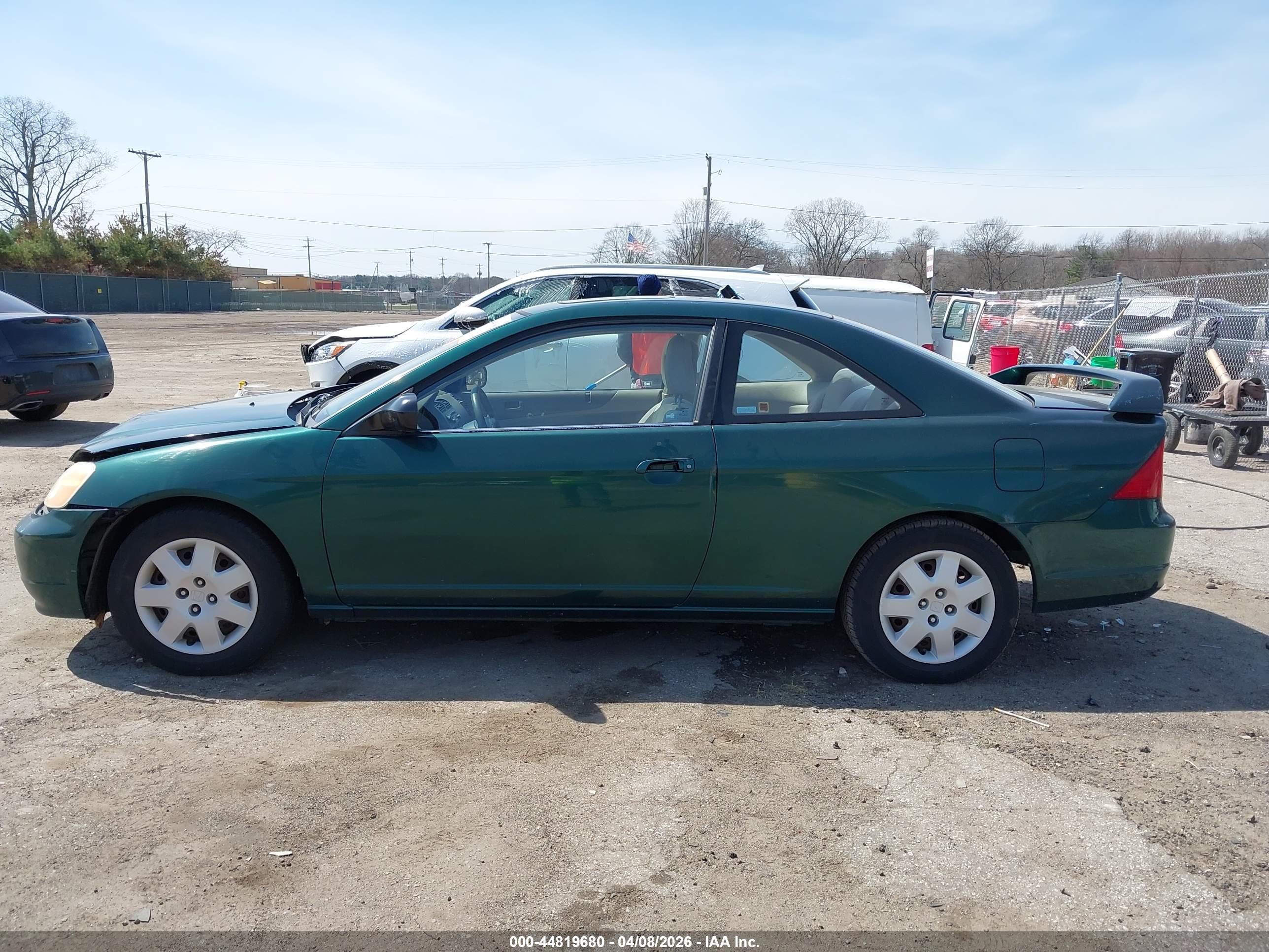 2001 Honda Civic Ex Green vin: 1HGEM22941L058826