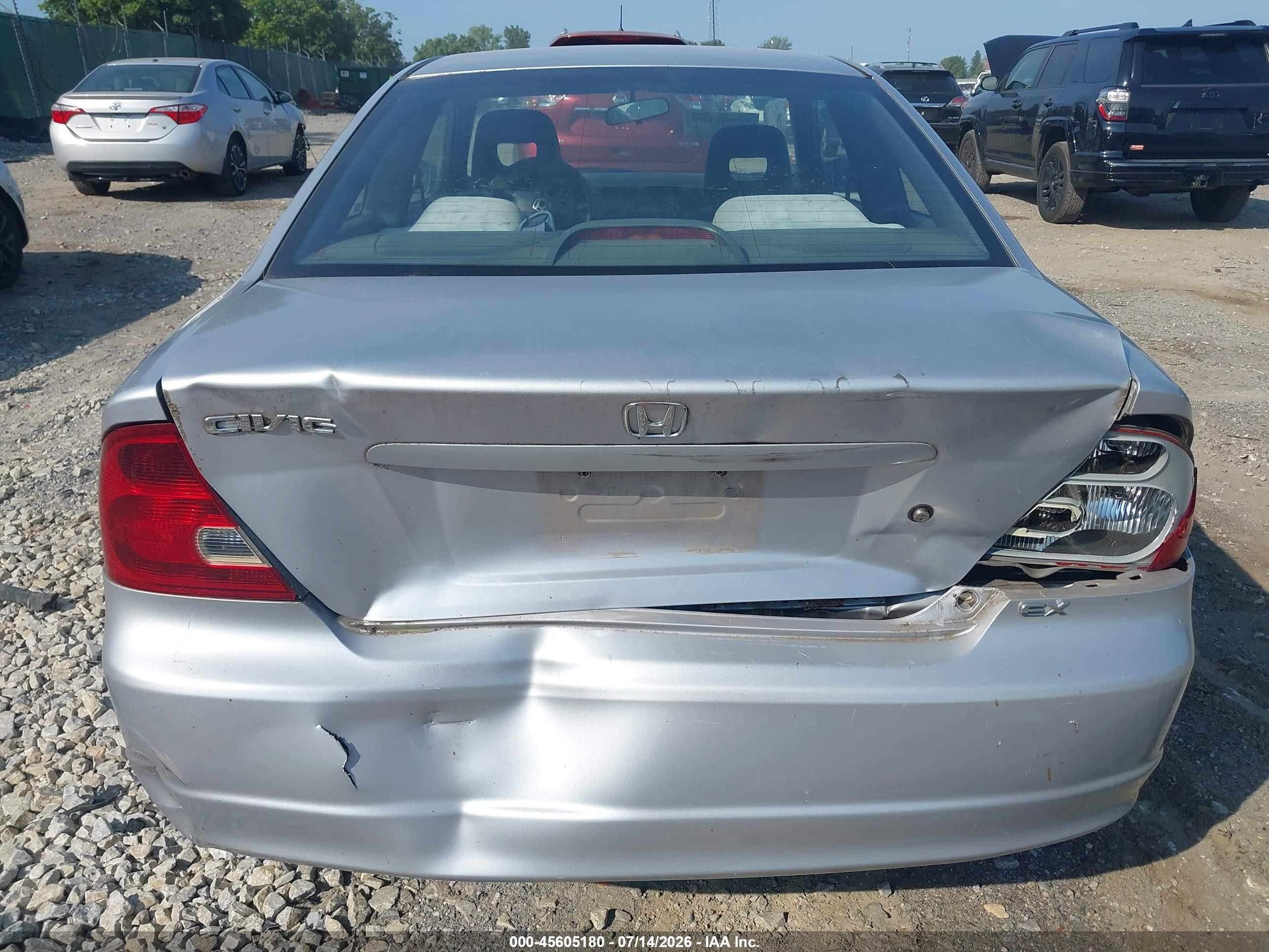 2002 Honda Civic Ex Silver vin: 1HGEM22942L042255