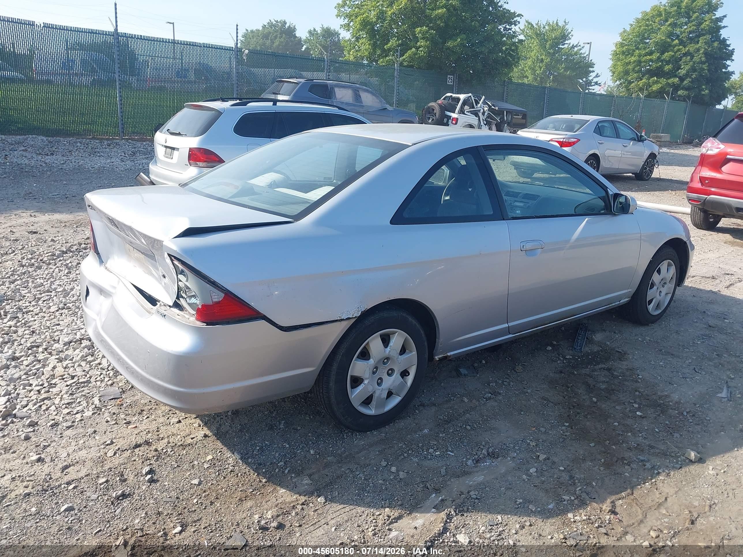 2002 Honda Civic Ex Silver vin: 1HGEM22942L042255