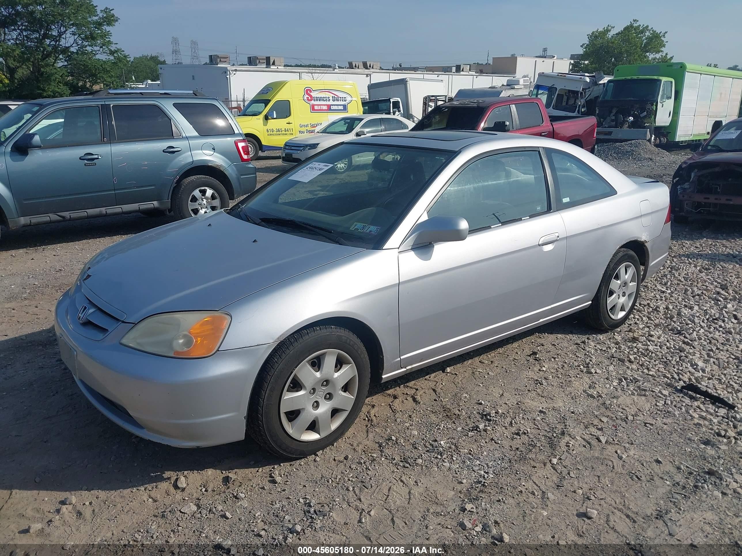 2002 Honda Civic Ex Silver vin: 1HGEM22942L042255
