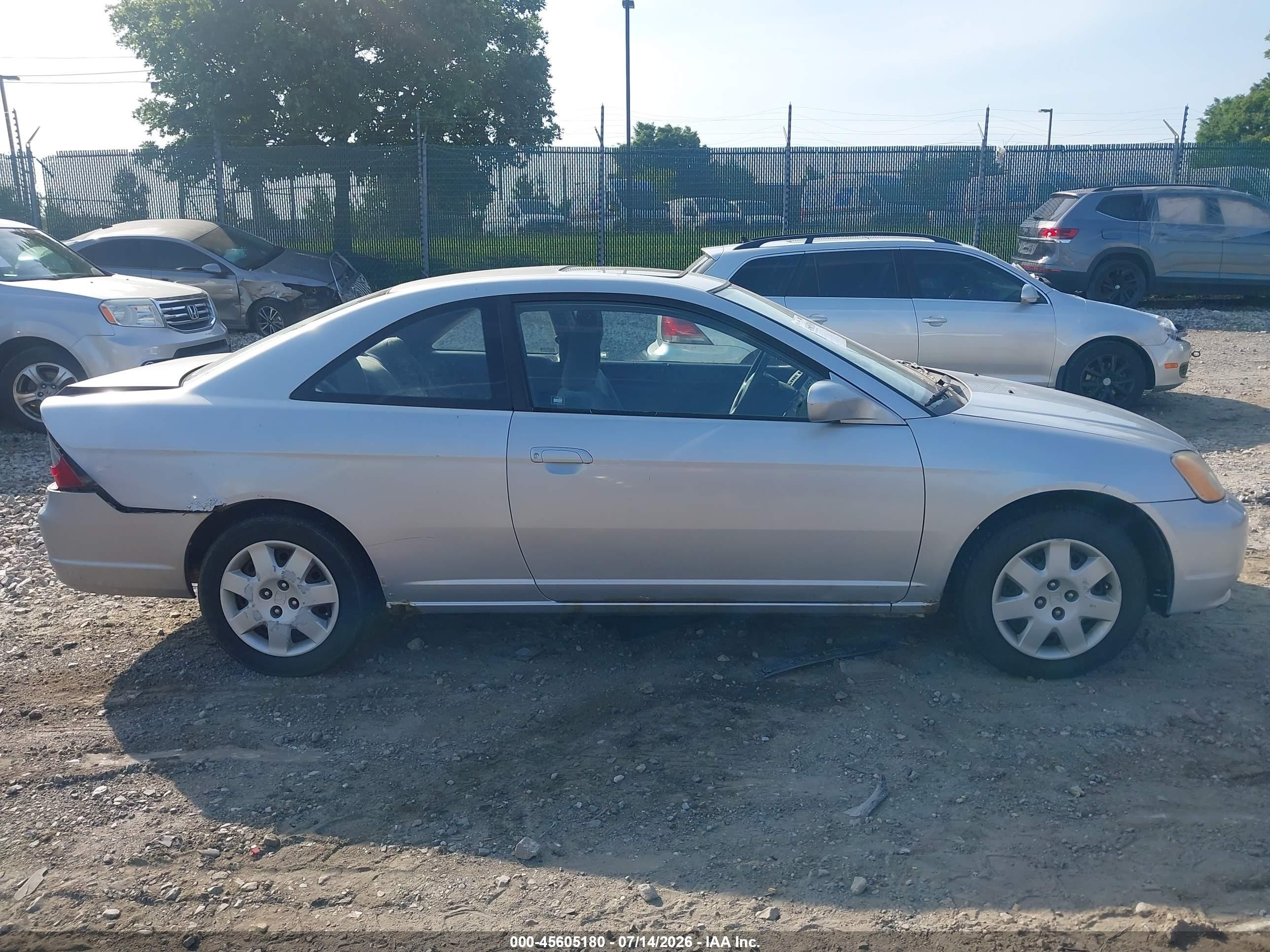 2002 Honda Civic Ex Silver vin: 1HGEM22942L042255