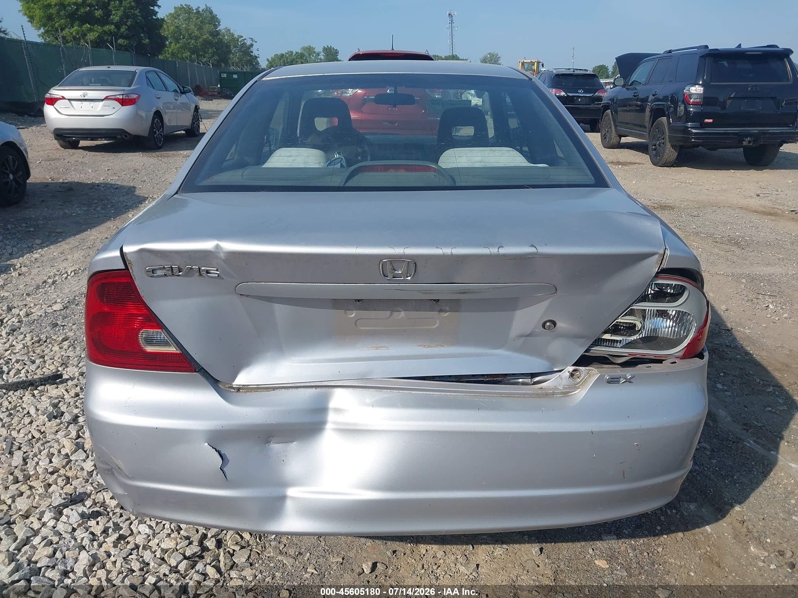 2002 Honda Civic Ex Silver vin: 1HGEM22942L042255