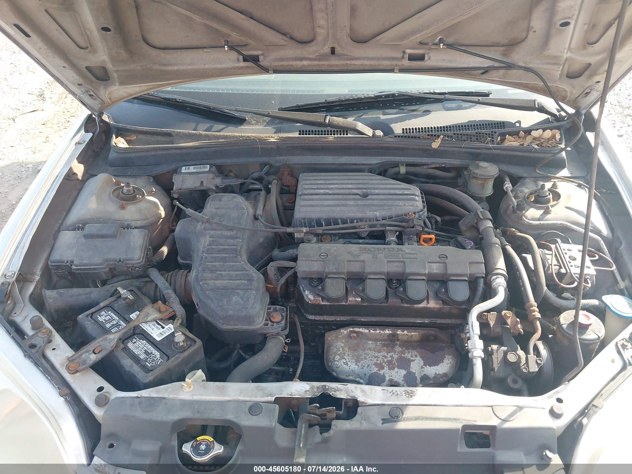 2002 Honda Civic Ex Silver vin: 1HGEM22942L042255