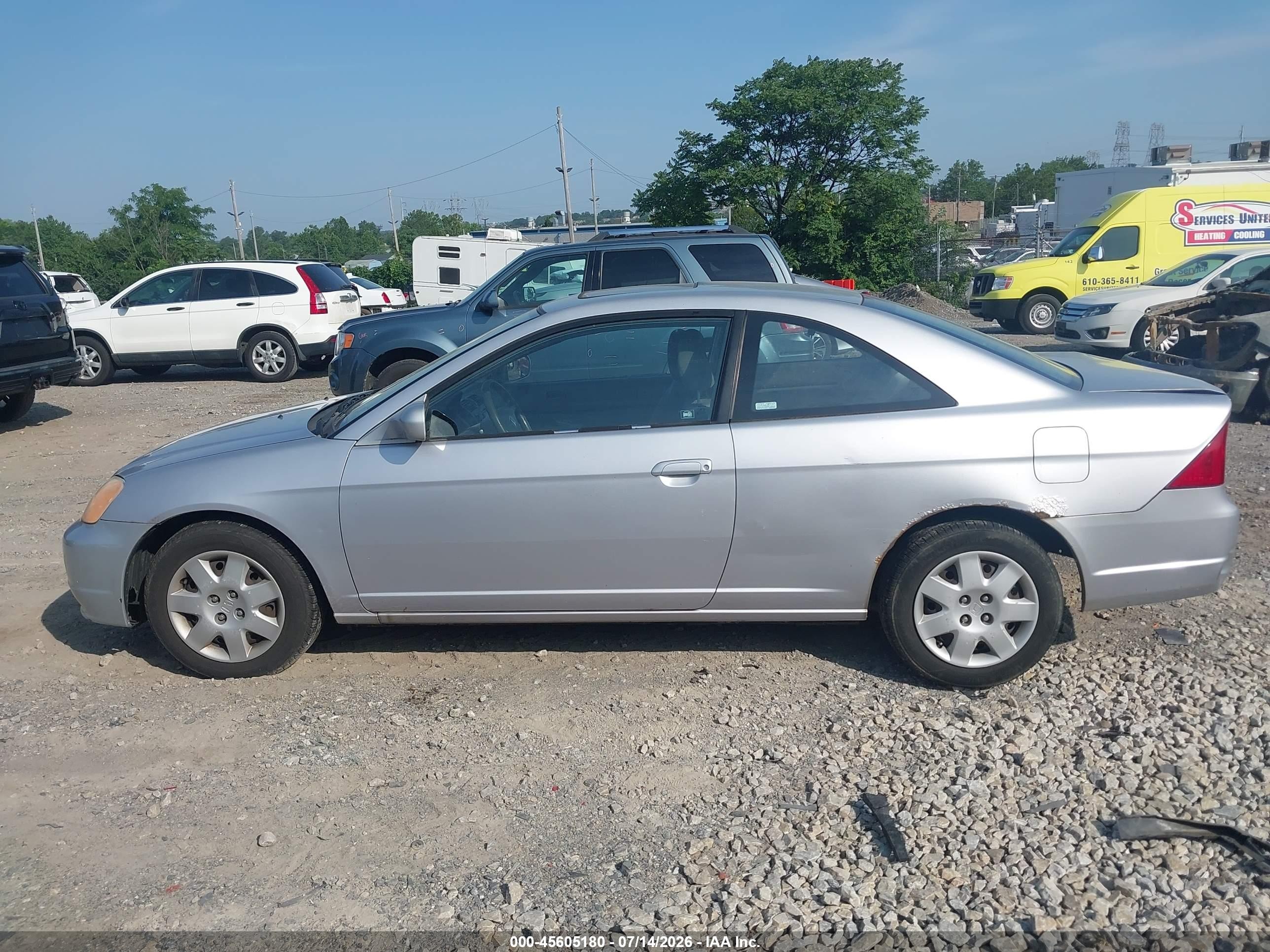 2002 Honda Civic Ex Silver vin: 1HGEM22942L042255