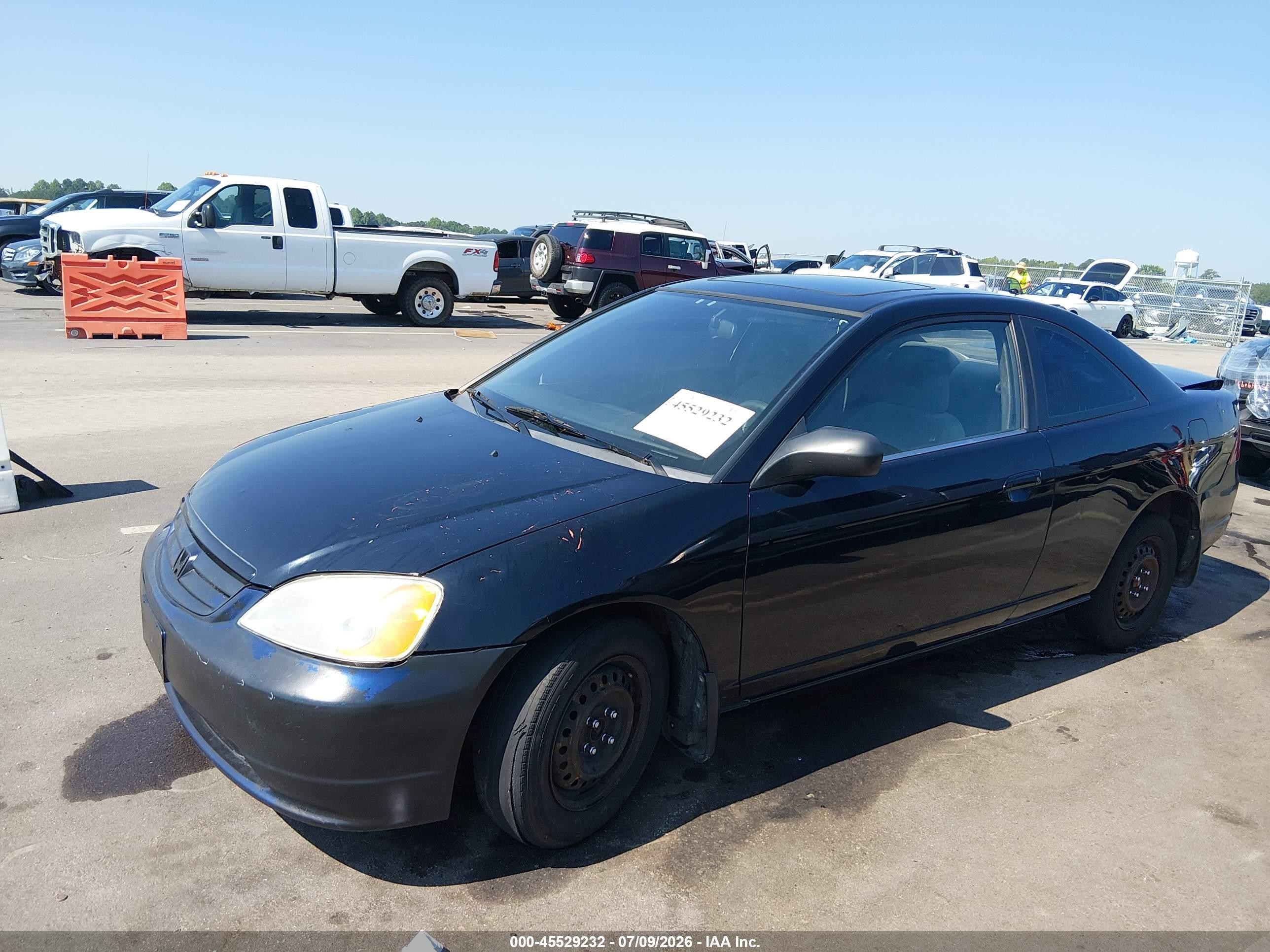2002 Honda Civic Ex Черный vin: 1HGEM22942L053045