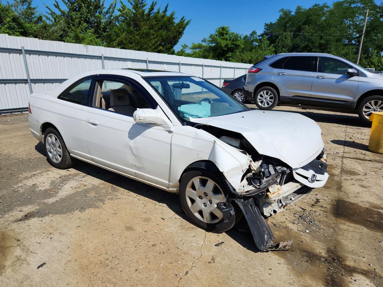 2002 Honda Civic Ex White vin: 1HGEM22952L052082