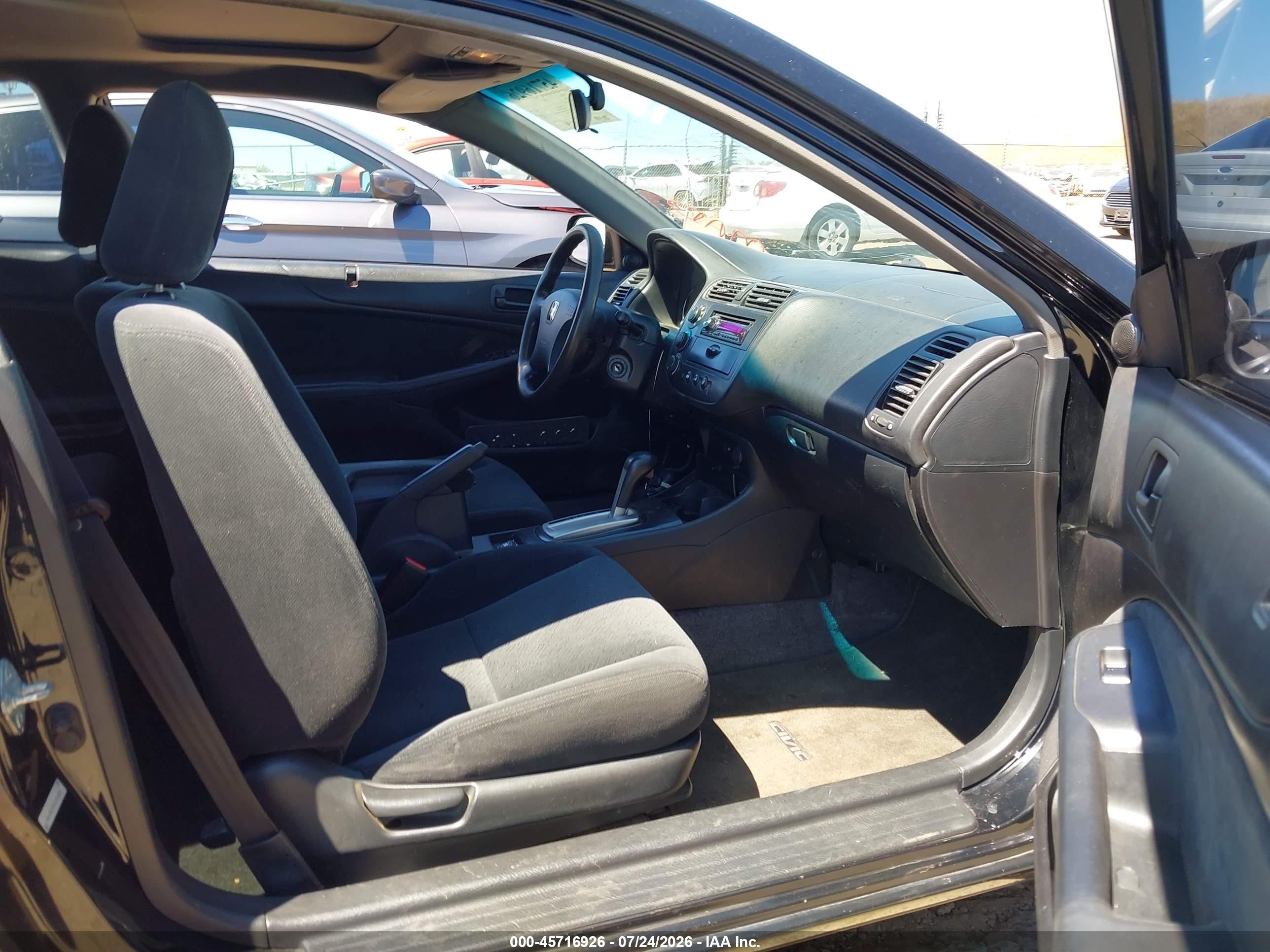 2003 Honda Civic Ex Черный vin: 1HGEM22953L043965