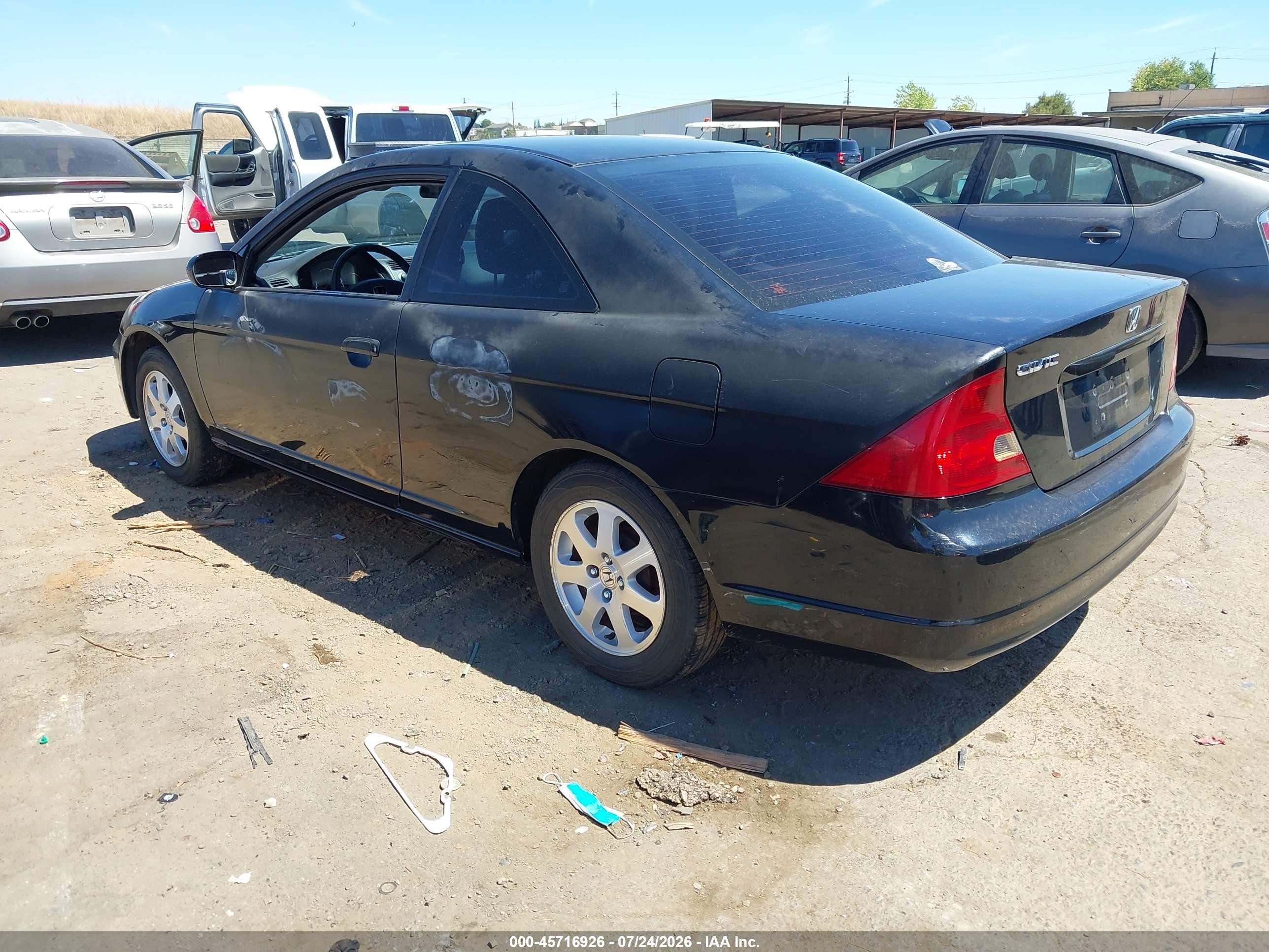 2003 Honda Civic Ex Черный vin: 1HGEM22953L043965
