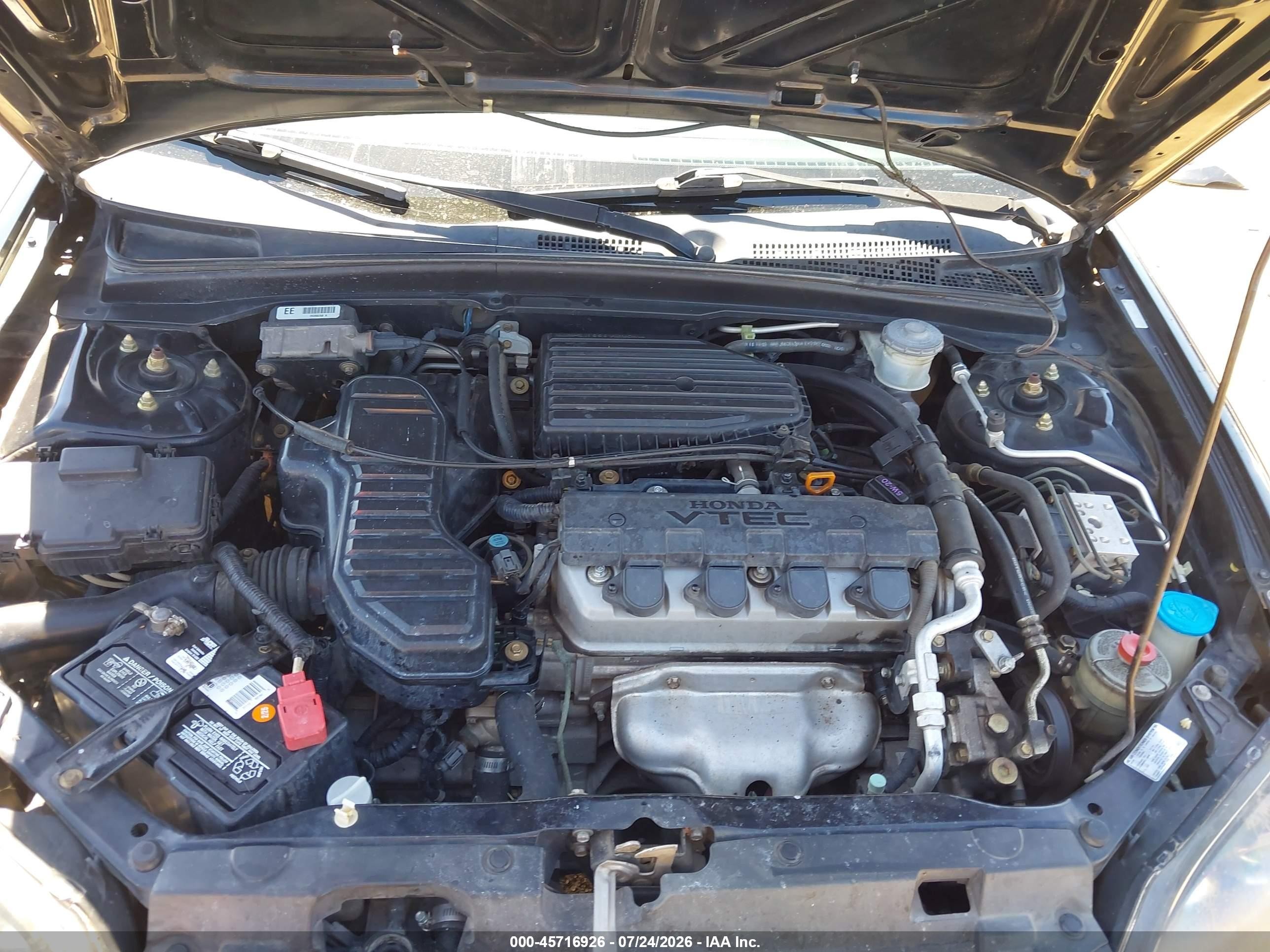 2003 Honda Civic Ex Черный vin: 1HGEM22953L043965